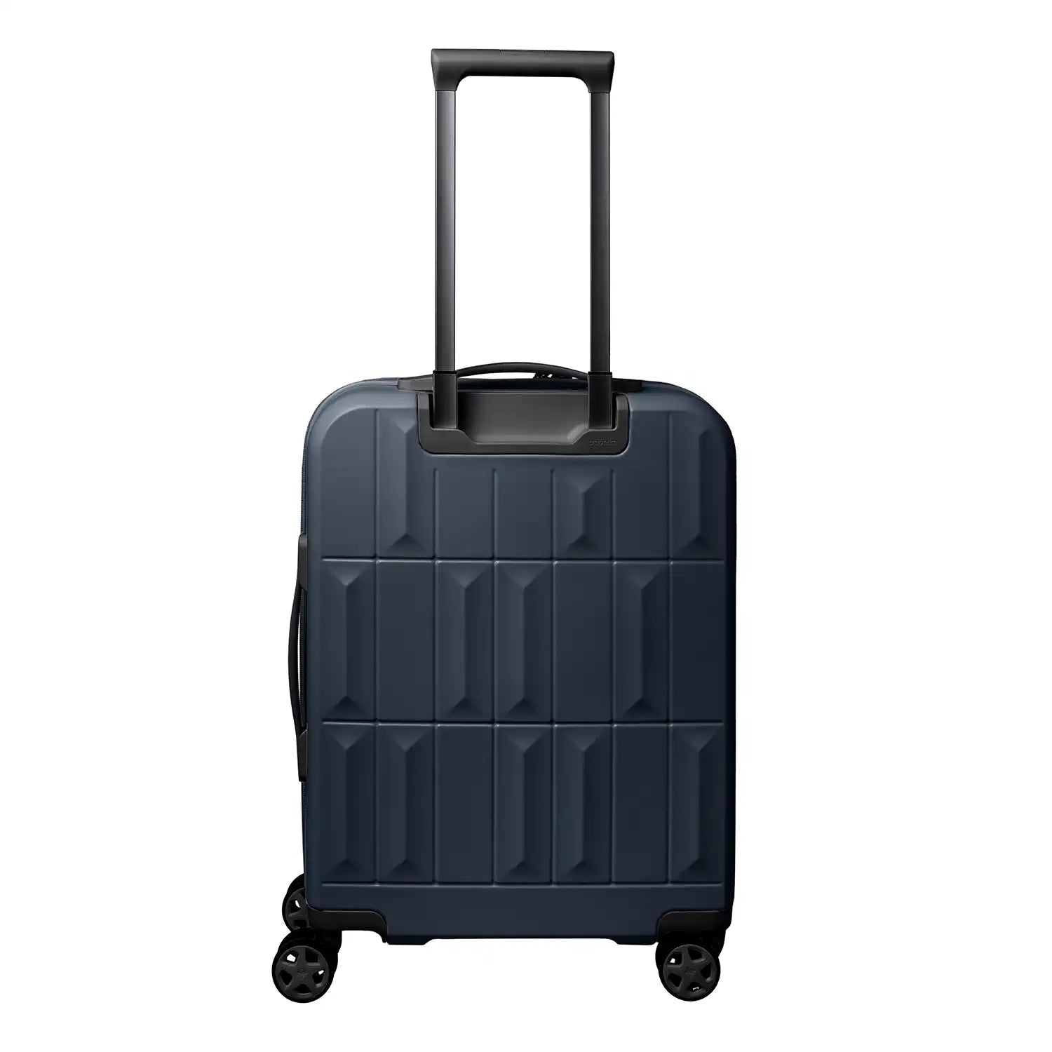 Rückansicht Travelite Panello 4-Rollen Trolley S – Night Sky mit leichtgängigen Doppelrollen und ergonomischem Griffdesign