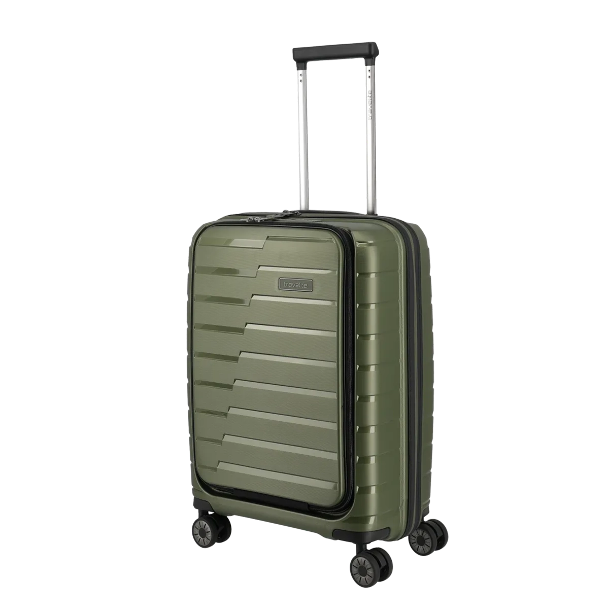 Travelite Air Base 4-Rollen Kabinentrolley mit Vortasche 55 cm - Olive