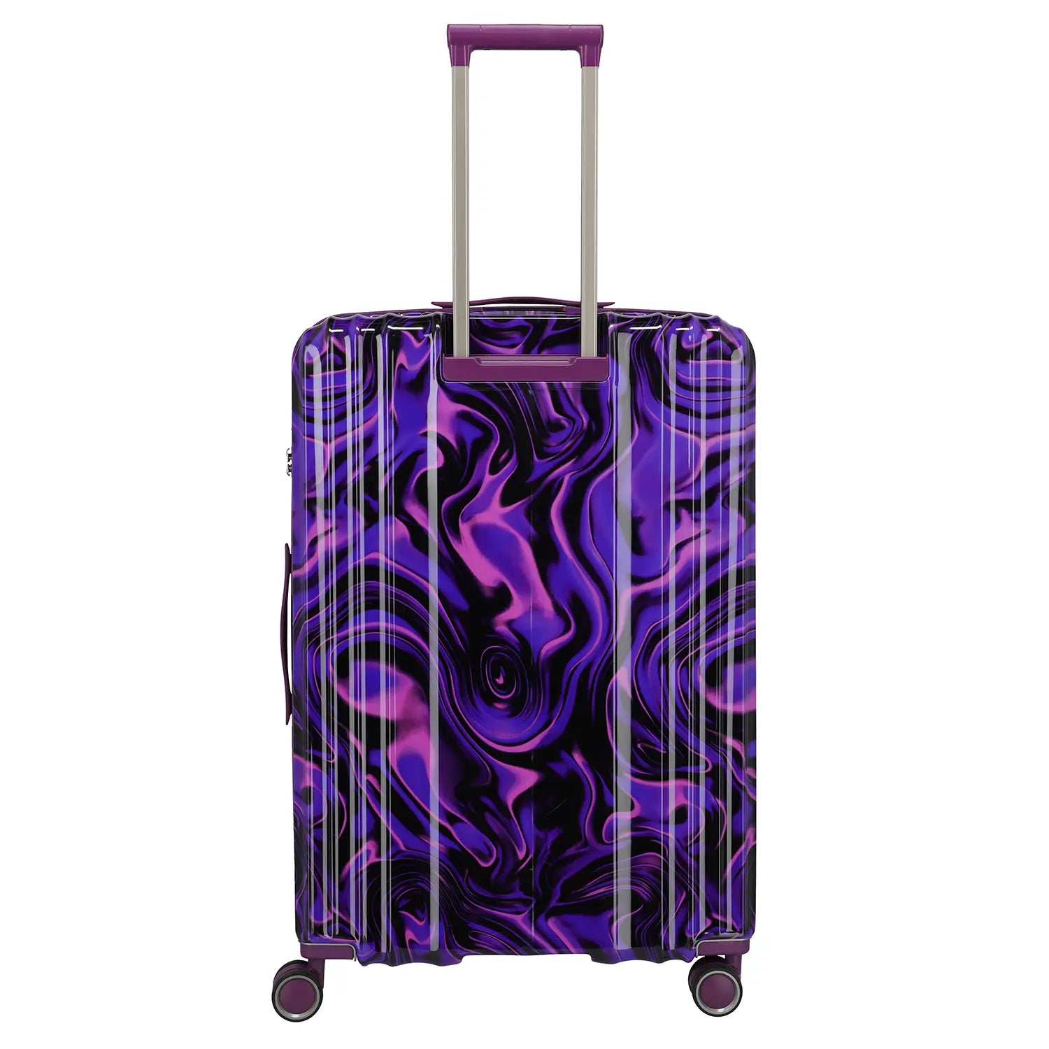 ravelite Lascana Edition Trolley L 76 cm Purple Swirl - Rückansicht mit Markenlogo und Designdetails