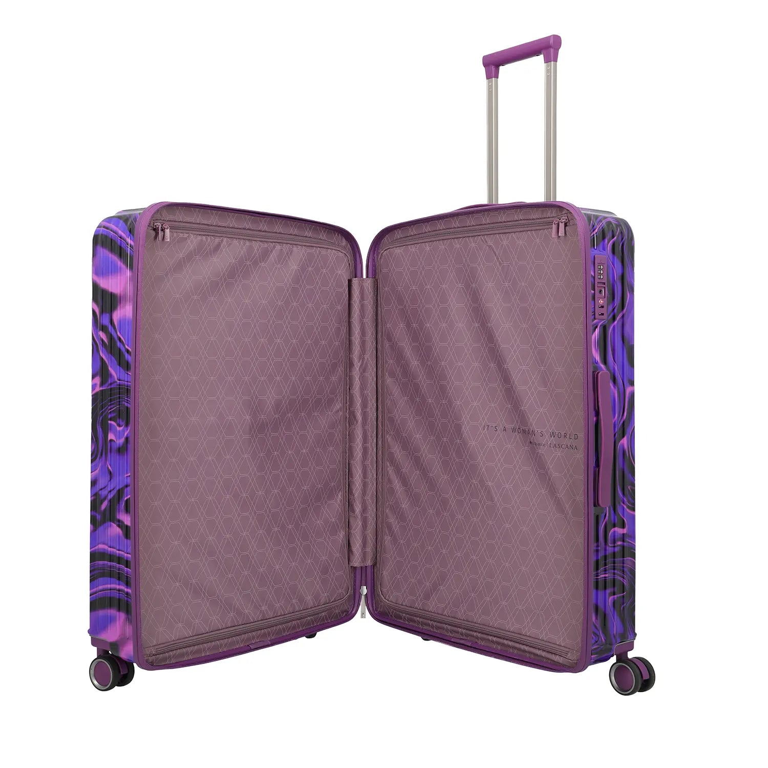 Travelite Lascana Edition Trolley L 76 cm Purple Swirl - Innenausstattung mit Packfächern und Trennwänden