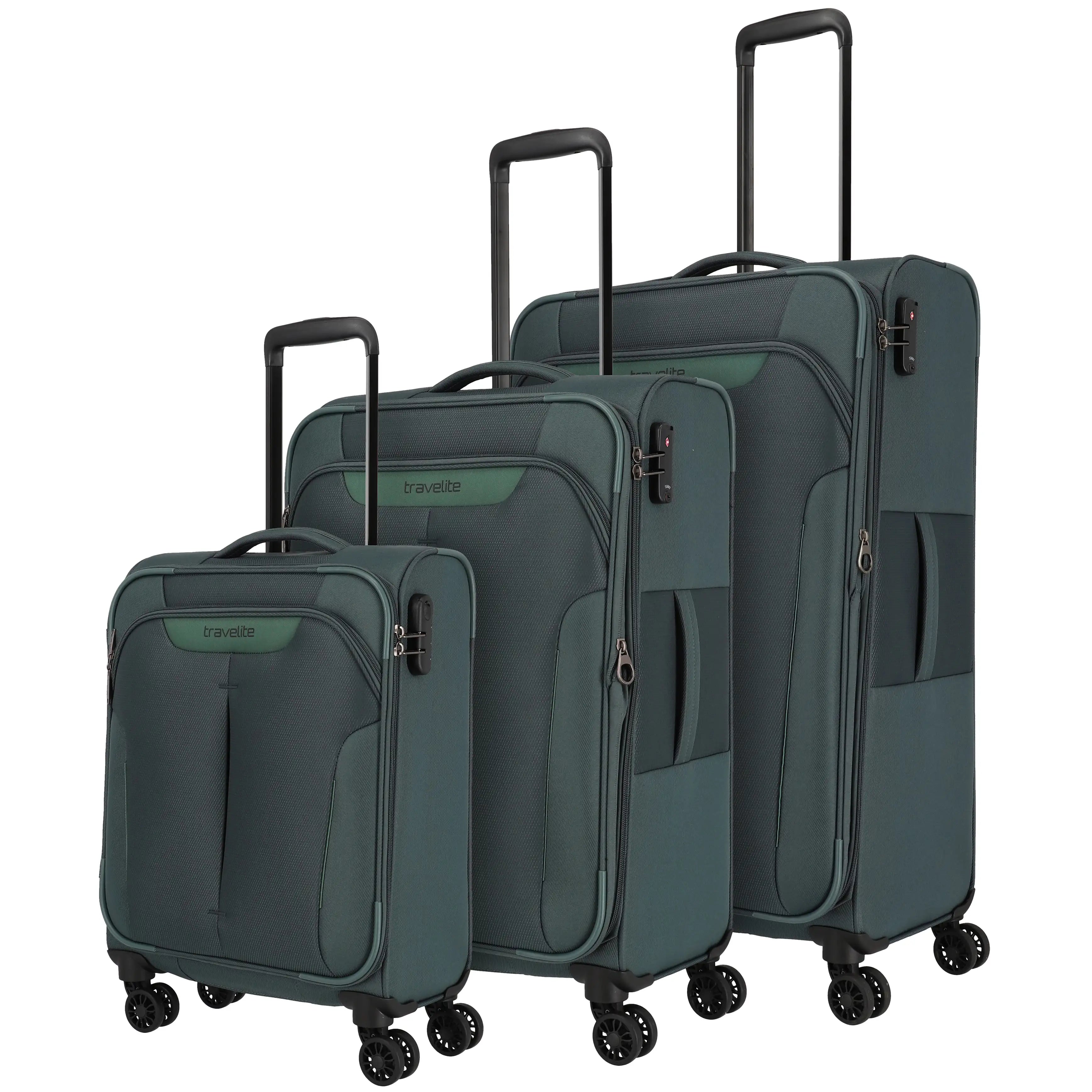 Travelite Croatia 4w L/M/S suitcase set - fir green
