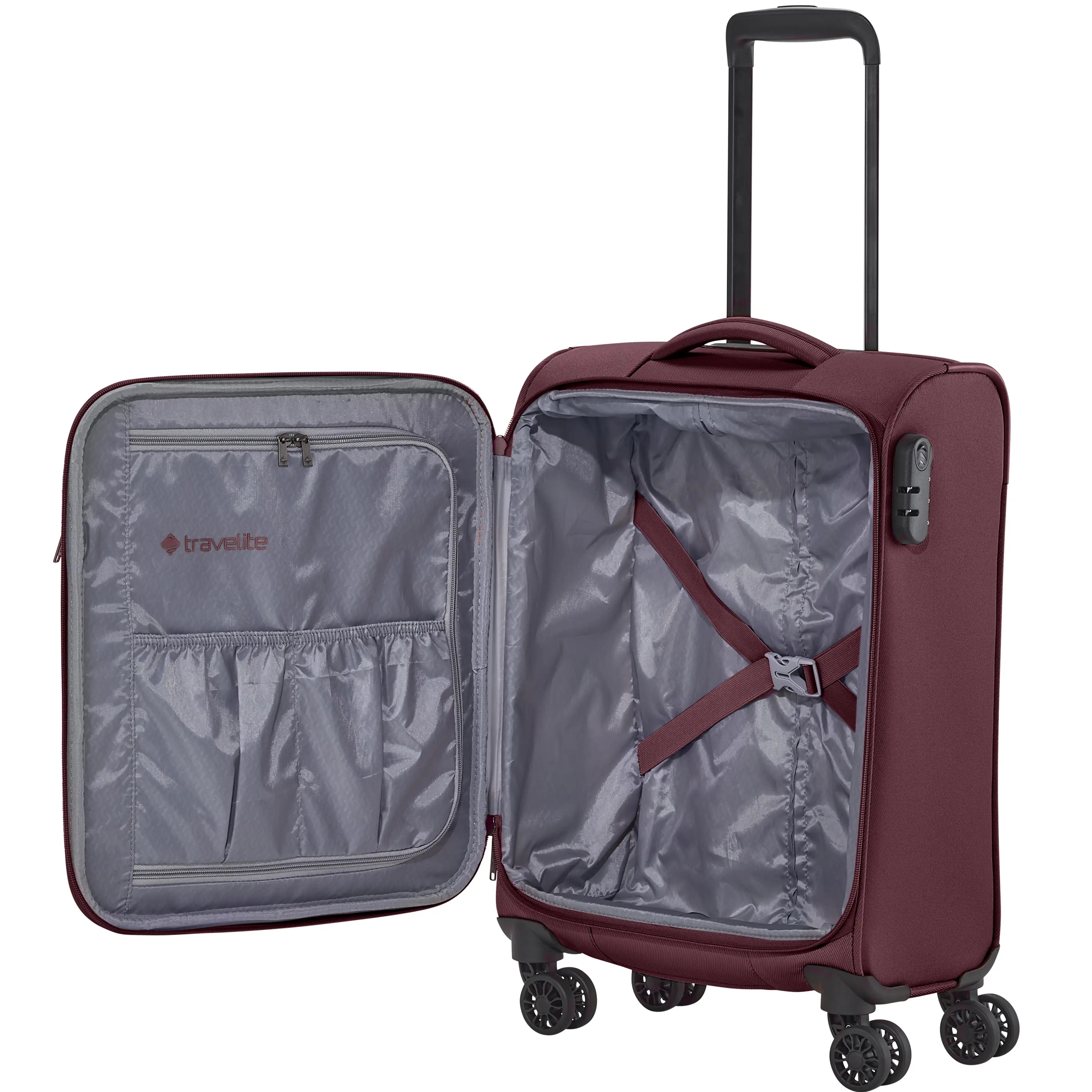 Travelite Croatia 4-Rollen Kabinentrolley 55 cm - Aubergine