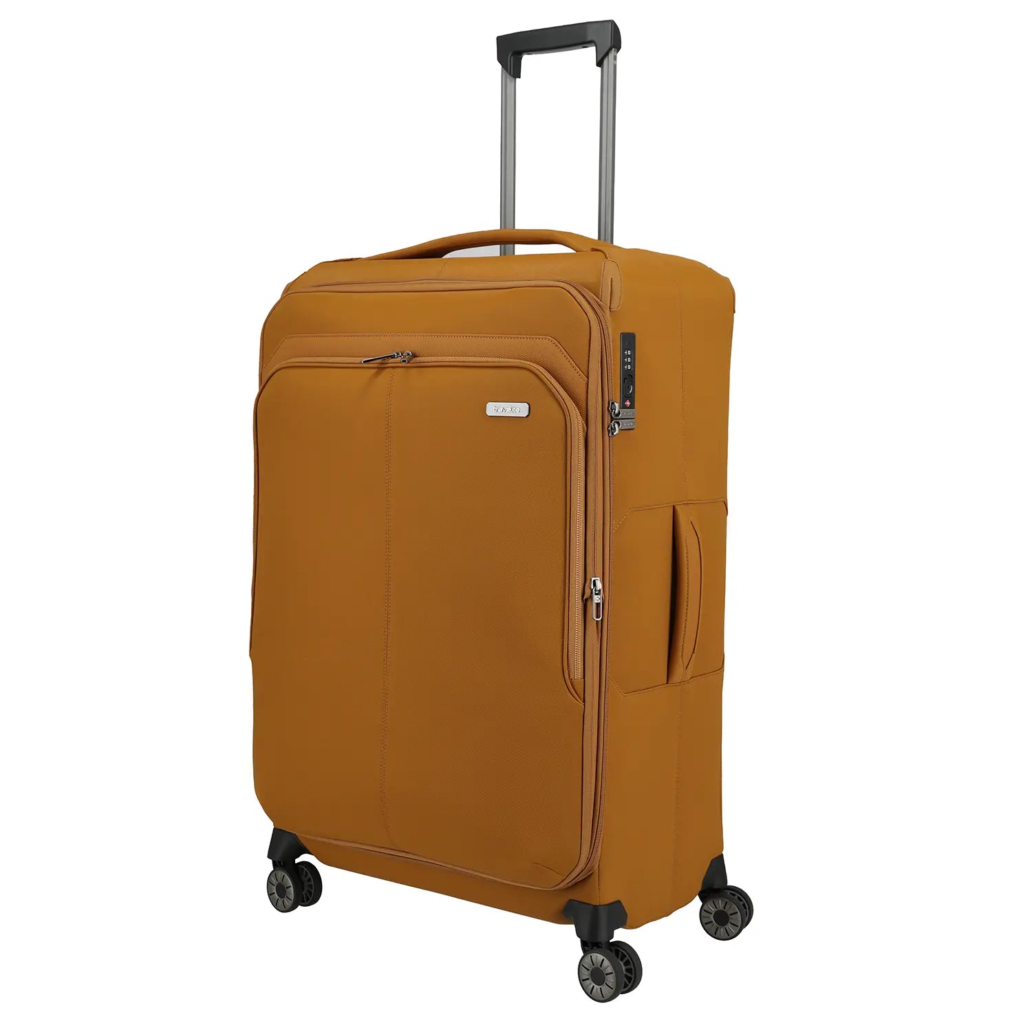 Seitenansicht Travelite Priima 4-Rollen Trolley L 79 cm in Curry