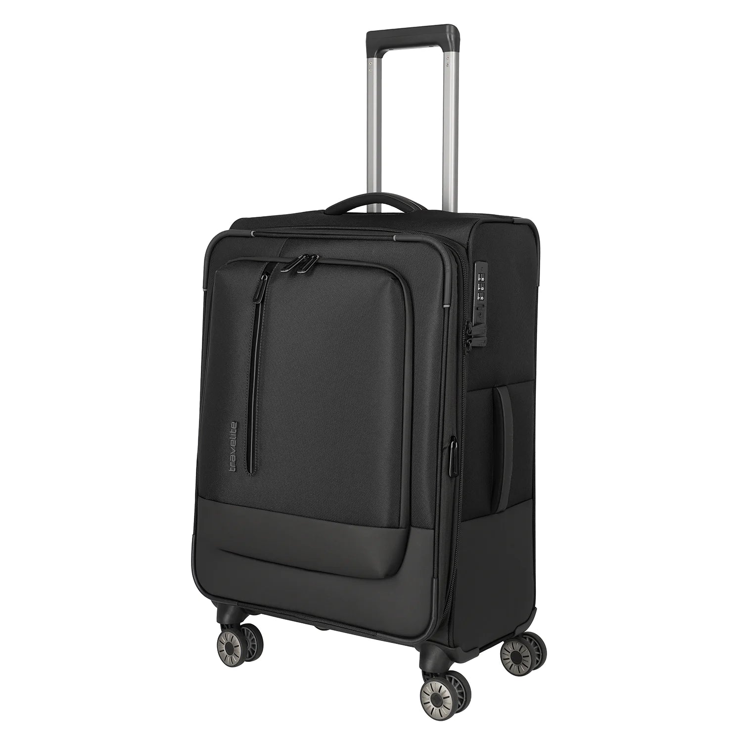 Travelite Crosslite 5.0 4-Rollen Trolley M 66 cm - Schwarz