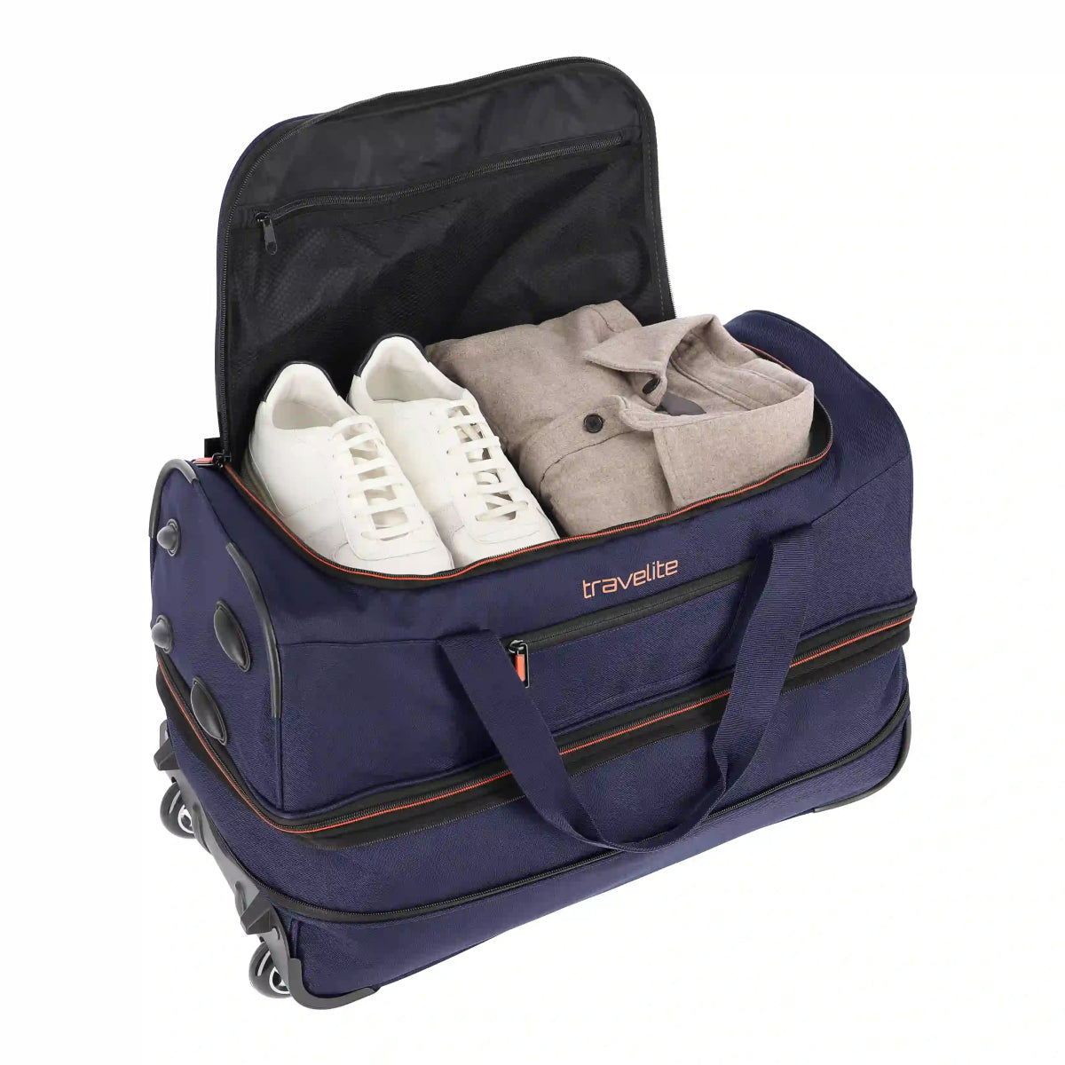 Travelite Basics Trolley Reisetasche 55 cm - marine - orange Travelite - koffer - direkt.de