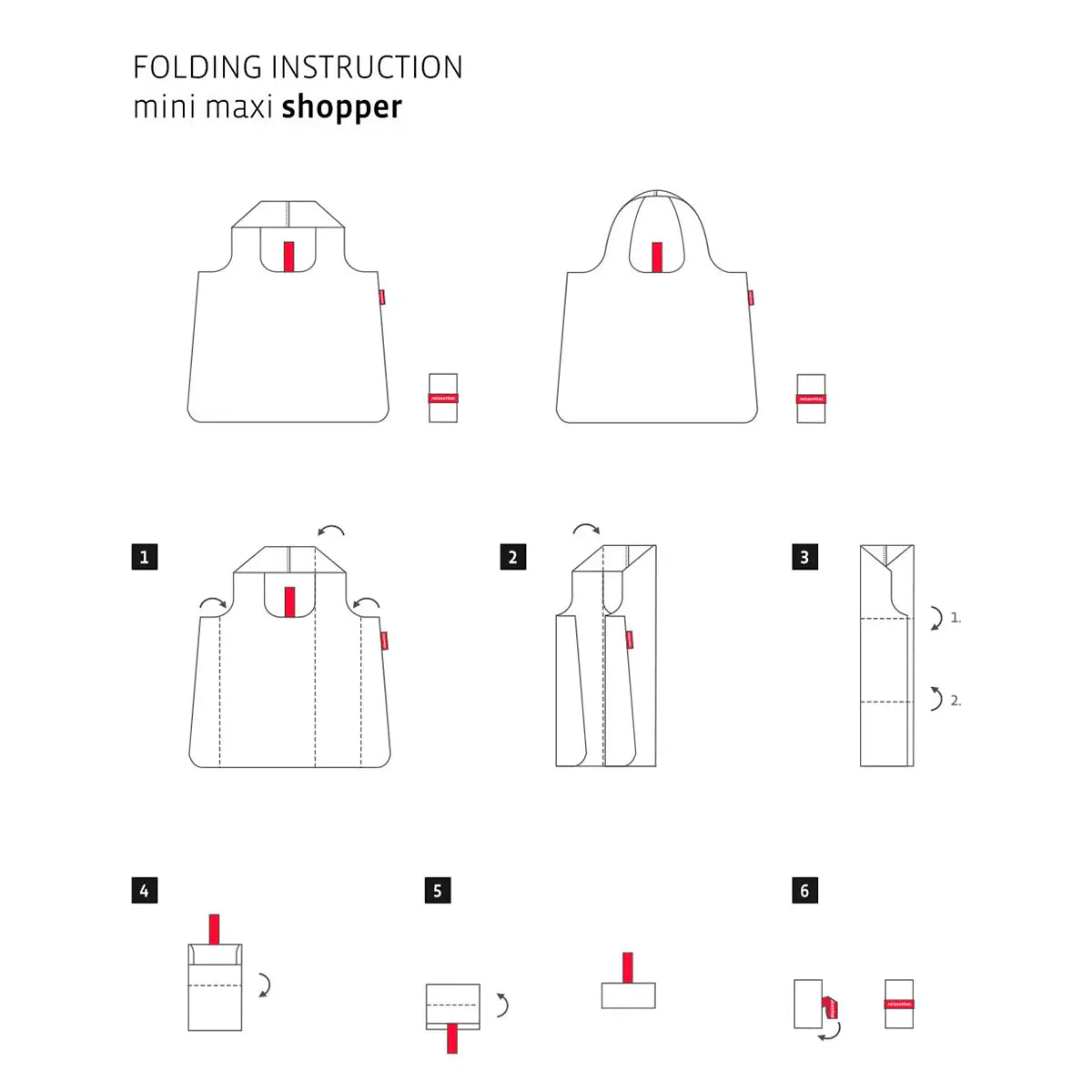 Faltanleitung für Reisenthel Mini Maxi Shopper - Schritt-für-Schritt Anleitung zum platzsparenden Zusammenfalten