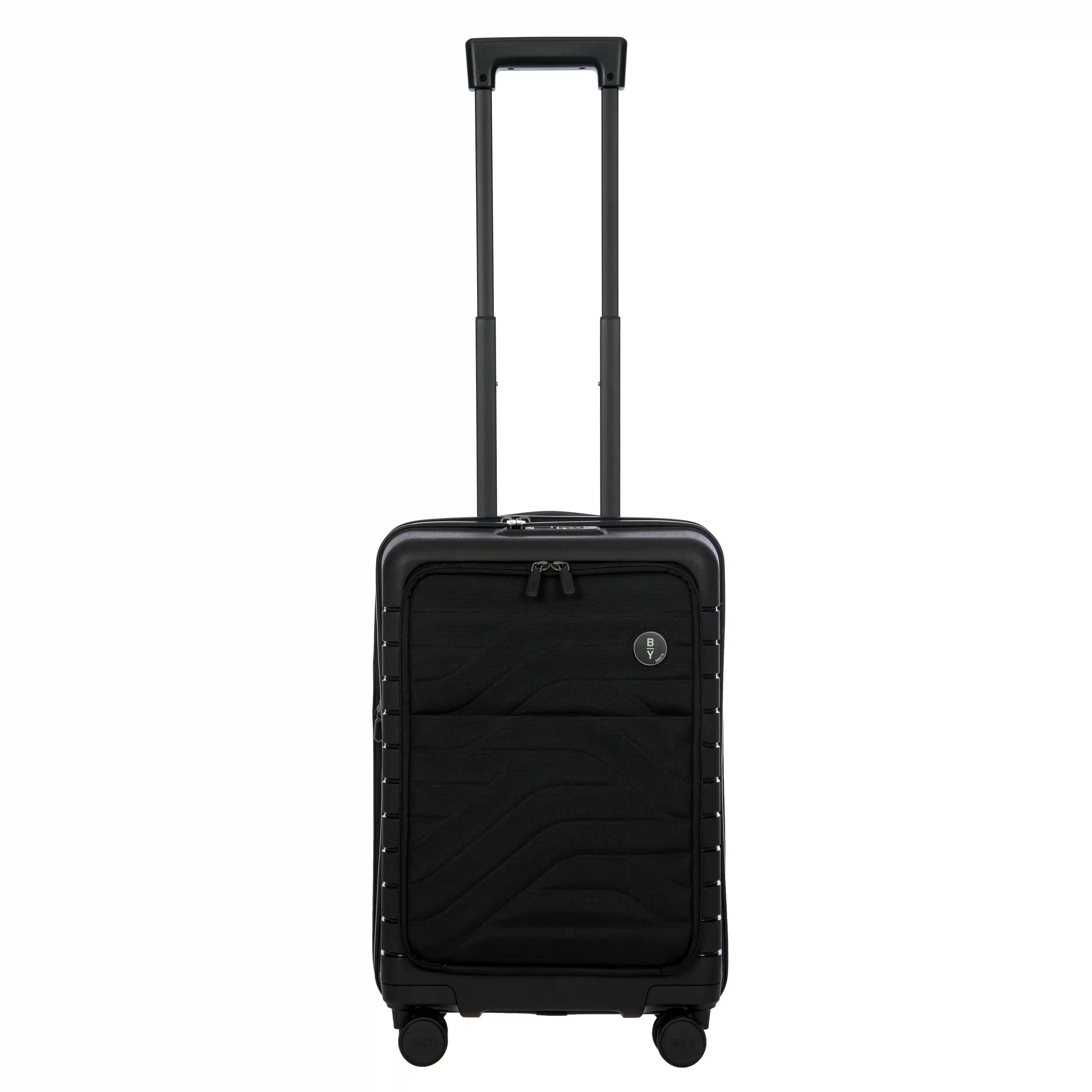 By by Brics Ulisse 4-wheel cabin trolley with front pocket 55 cm - Black