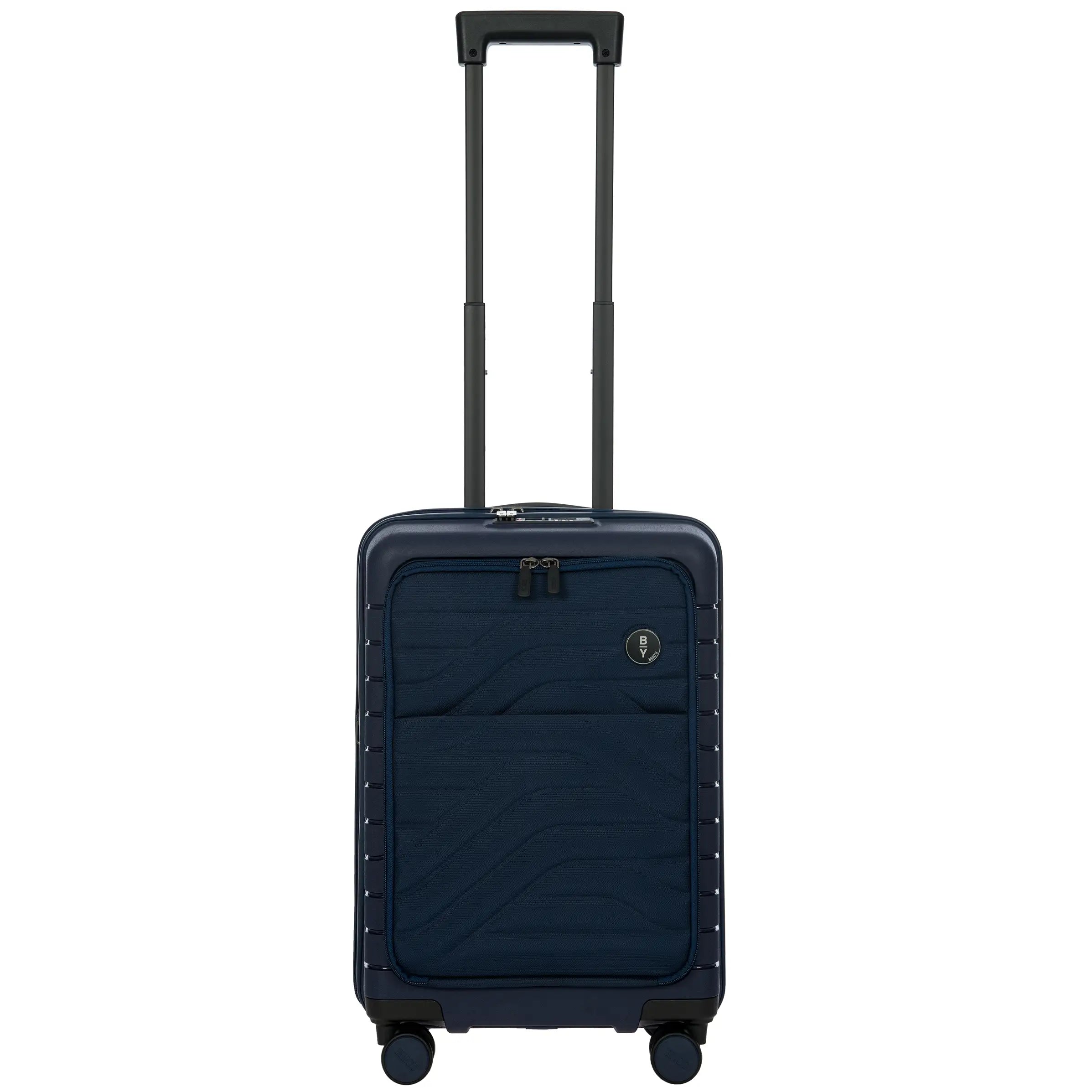 By by Brics Ulisse 4-wheel cabin trolley with front pocket 55 cm - Ocean Blue