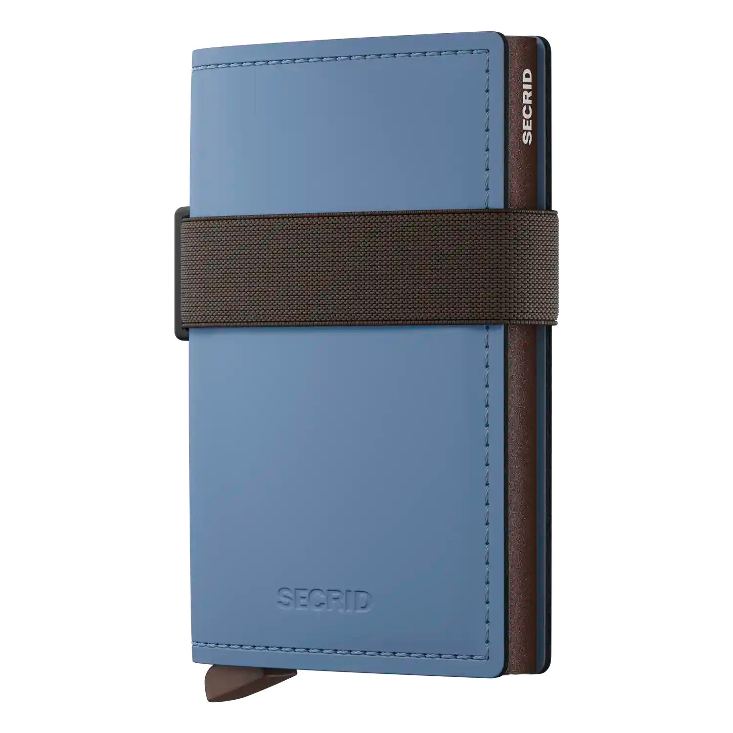 Secrid Wallets Bandwallet Matte 10 cm Steel Blue-Brown – moderne zweifarbige Geldbörse mit elastischem Band
