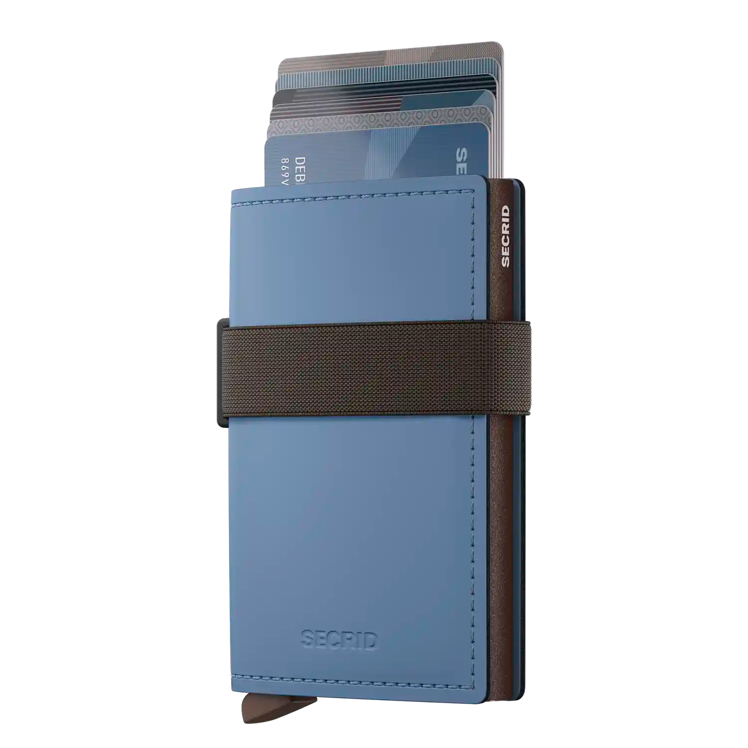 Secrid Bandwallet Matte Steel Blue-Brown 10 cm Wallet aus robustem Material