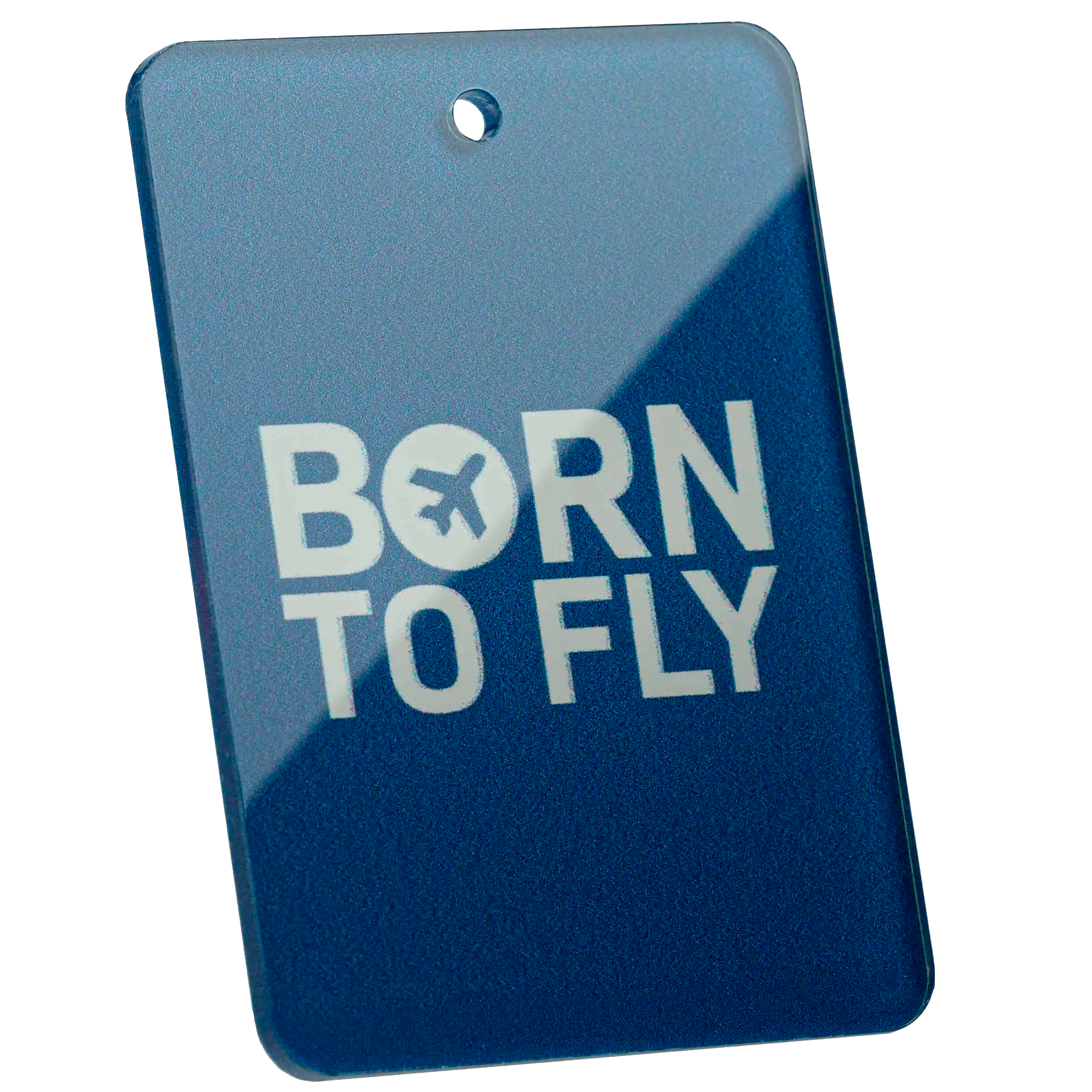 Tag-It Gepäckanhänger 9 cm - Born To Fly - Blau mit QR Code