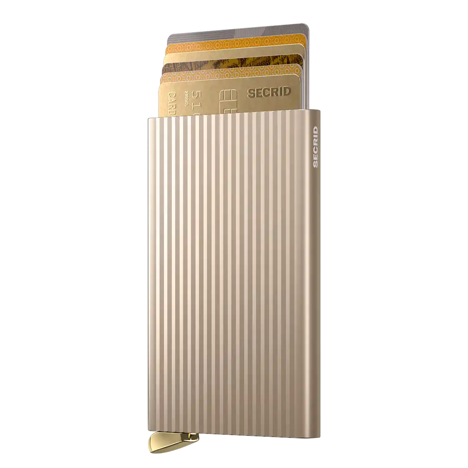 Secrid Premium Cardprotector Fluted Cashmere 10 cm Wallet aus Aluminium mit Rillen-Design ähnlich wie bei Rimowa