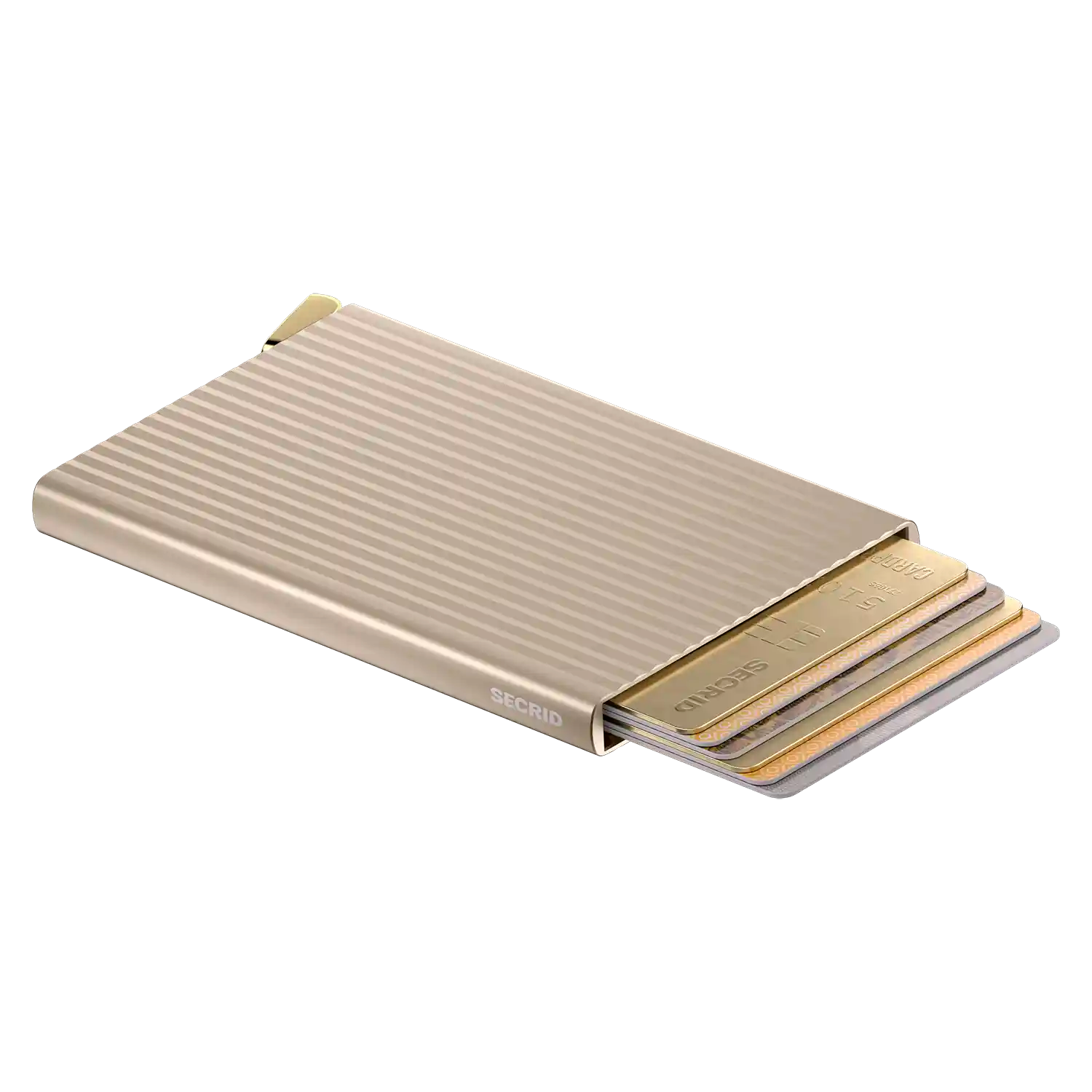 Struktur-Detail Secrid Premium Cardprotector Fluted Cashmere Aluminium Wallet 10 cm ähnlich wie bei Rimowa