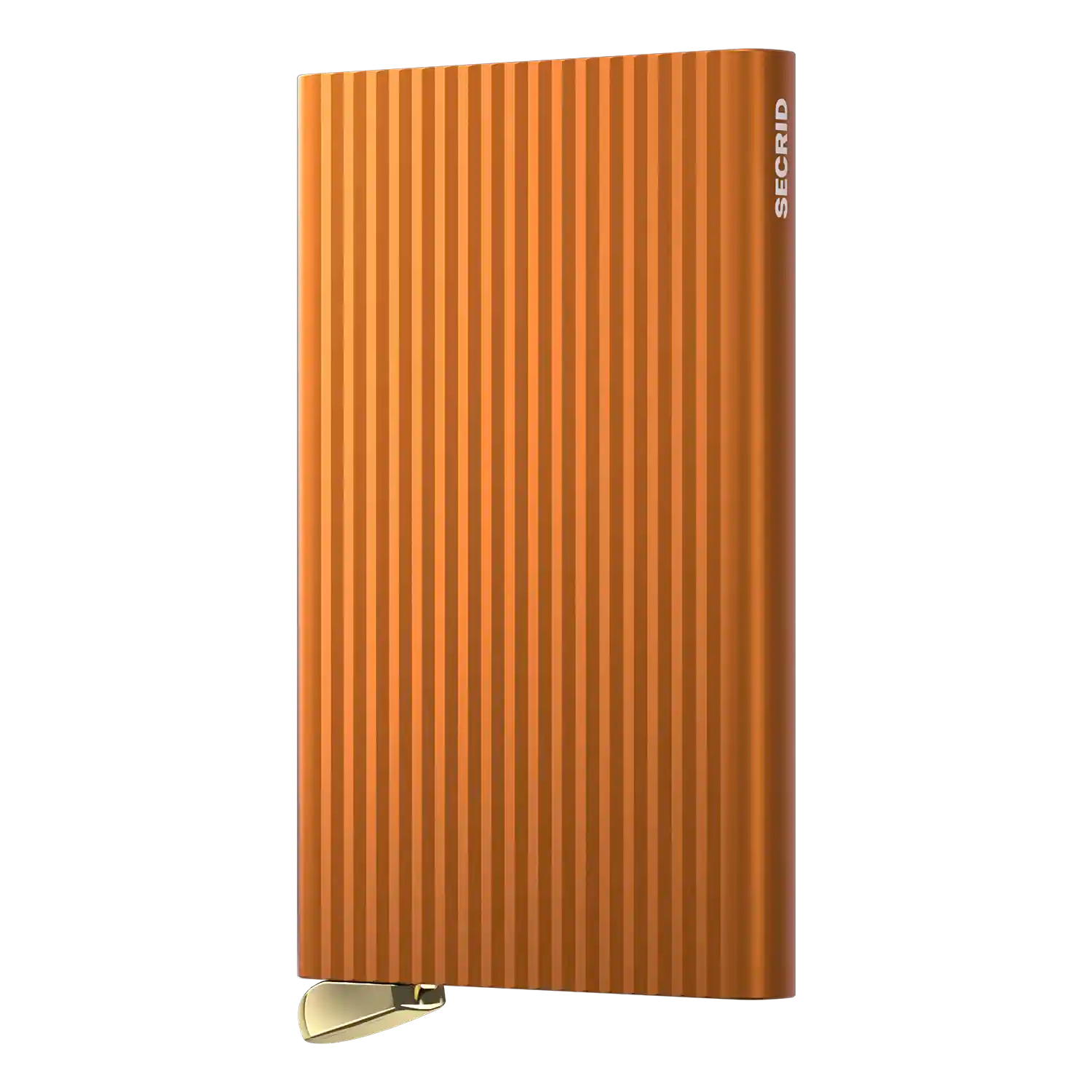 Secrid Wallets Premium Cardprotector Fluted 10 cm Orange – exklusiver Kartenhalter aus Aluminium im Fluted-Design ähnlich wie bei Rimowa