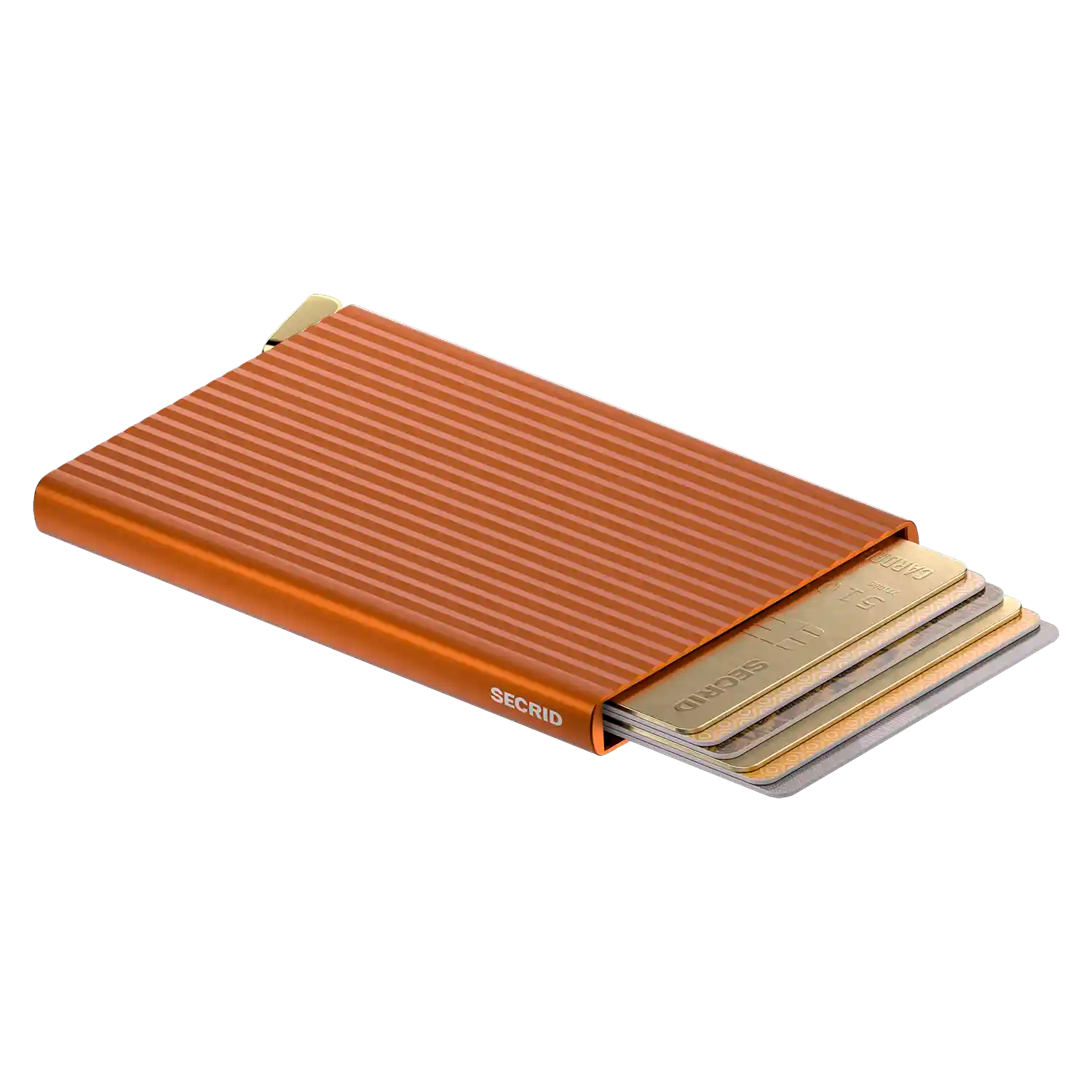 Secrid Premium Cardprotector Fluted Orange 10 cm Wallet für sichere Kartenaufbewahrung im Rillen-Design wie bei Rimowa