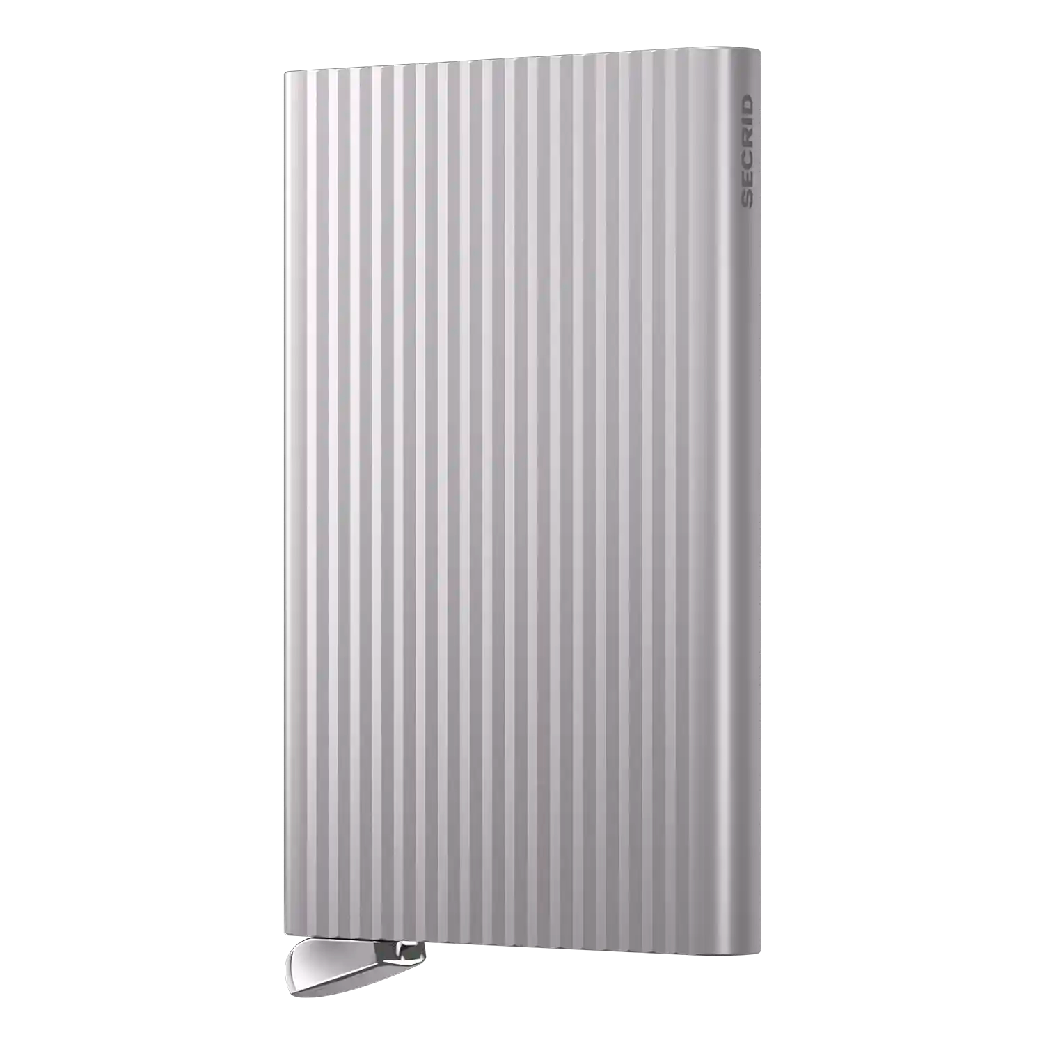 Secrid Wallets Premium Cardprotector Fluted 10 cm Silver – exklusiver Kartenhalter aus Aluminium im Fluted-Design ähnlich wie Rimowa