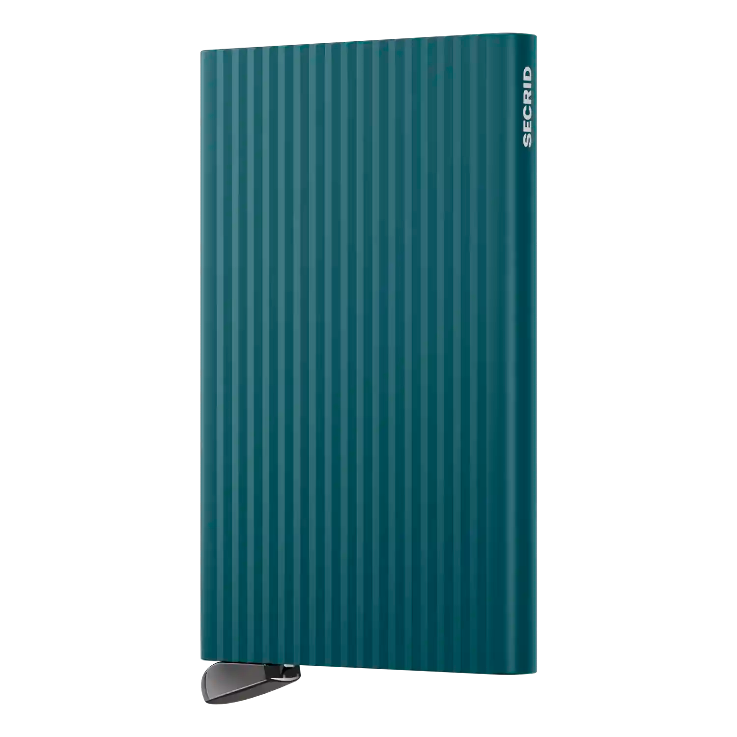Secrid Wallets Premium Cardprotector Fluted 10 cm Teal – exklusiver Kartenhalter aus Aluminium im Fluted-Design in Blaugrün