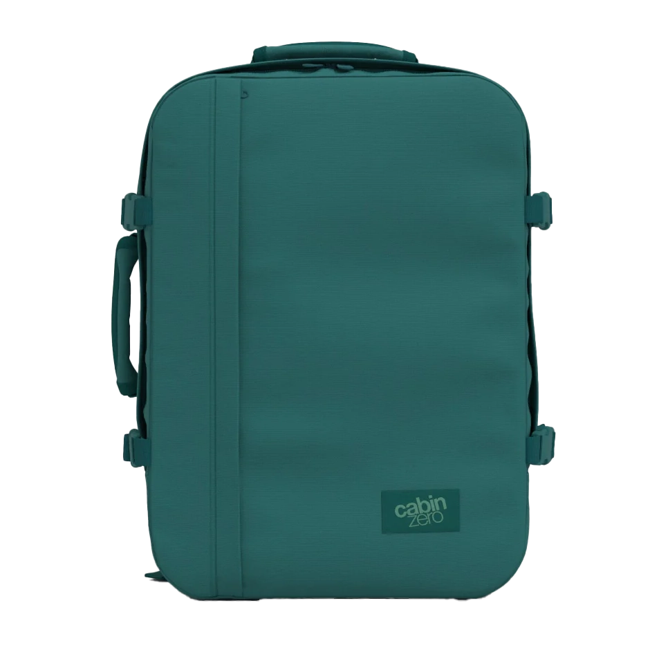 Frontansicht CabinZero Cabin Backpacks Classic 44L Rucksack 51 cm - Meadow Green