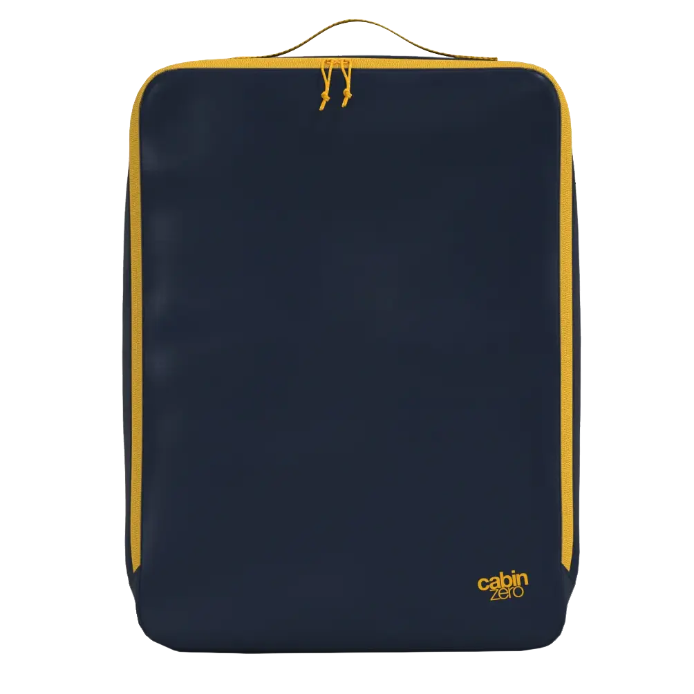 CabinZero Ultralight Packing Cube Large 35 cm in Blue Shimmer - Frontansicht mit Griff oben