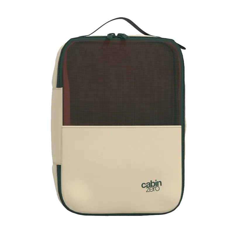 CabinZero Lux Packing Cube Medium 25 cm in Cebu Sands - Frontansicht mit Griff oben