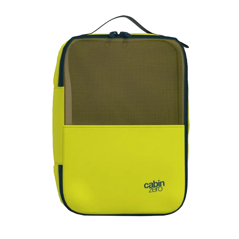 CabinZero Lux Packing Cube Medium 25 cm in Mojito Lime - Frontansicht mit Griff oben