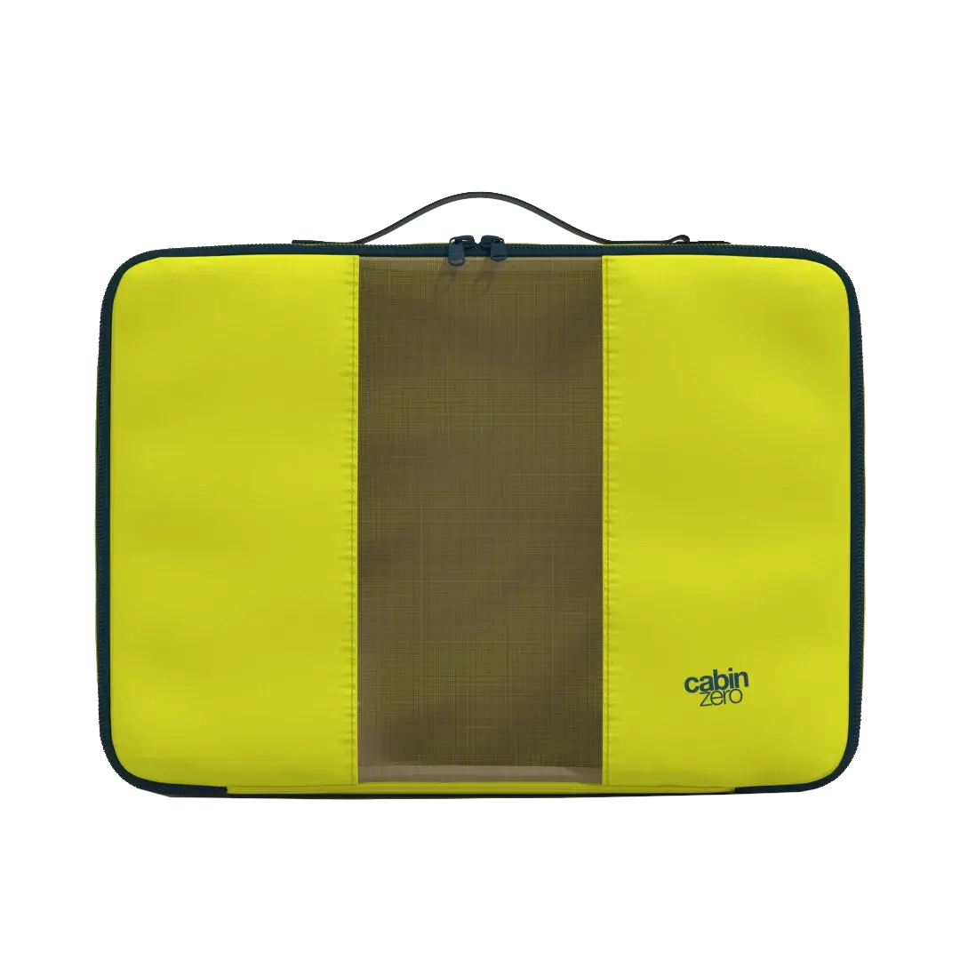 CabinZero Lux Packing Cube Large 35 cm in Mojito Lime - Frontansicht mit Tragegriff