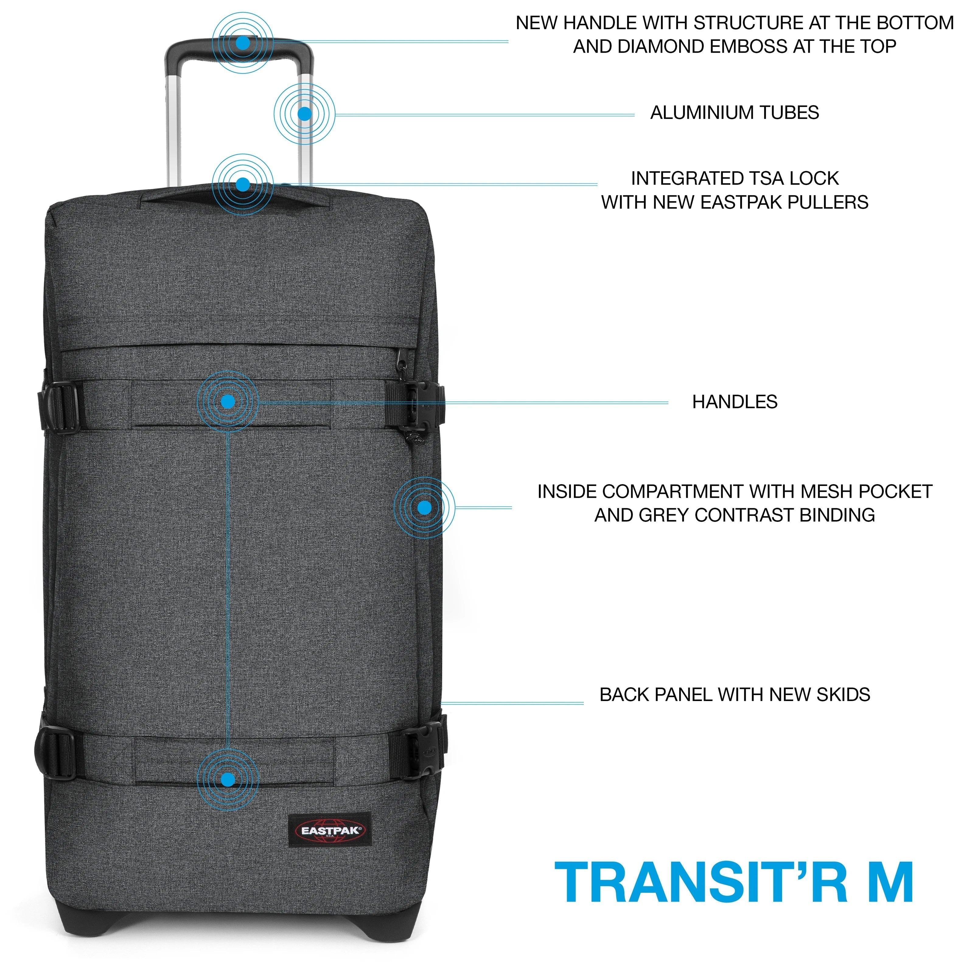 Eastpak Authentic Travel Transit'r M Rolling Travel Bag 67 cm - Triple Denim