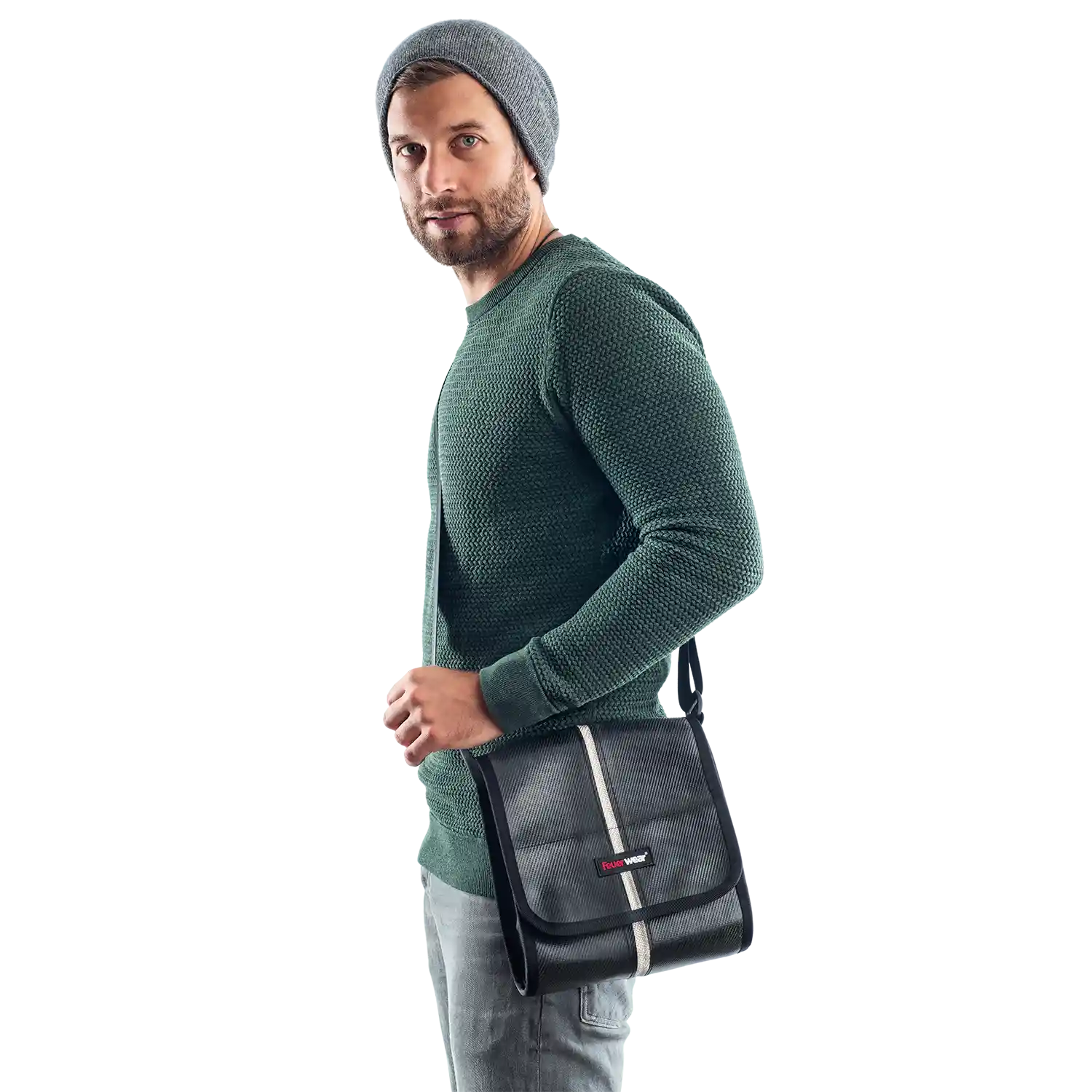 Feuerwear Carl shoulder bag 25 cm - Black