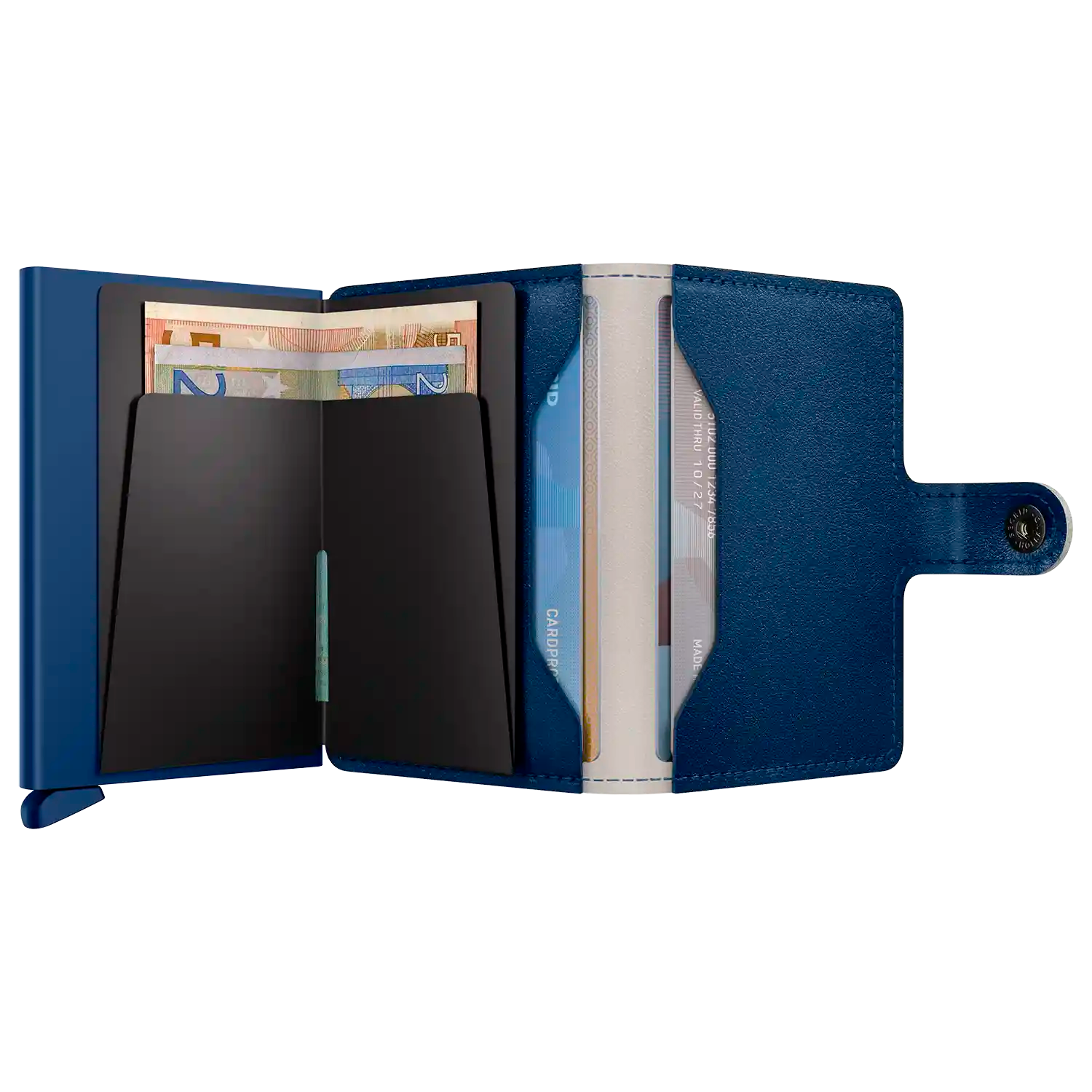 Secrid Miniwallet Art Wave geöffnet - Kompakte Geldbörse mit Scheinfach