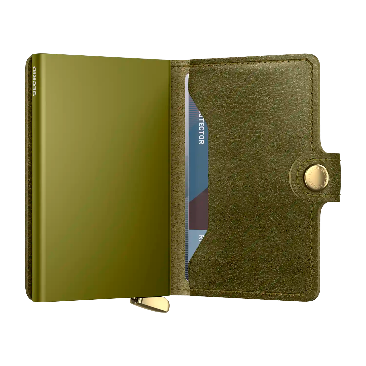 Secrid Miniwallet Basco Premium Leder Olive 10 cm Wallet für Karten und Bargeld