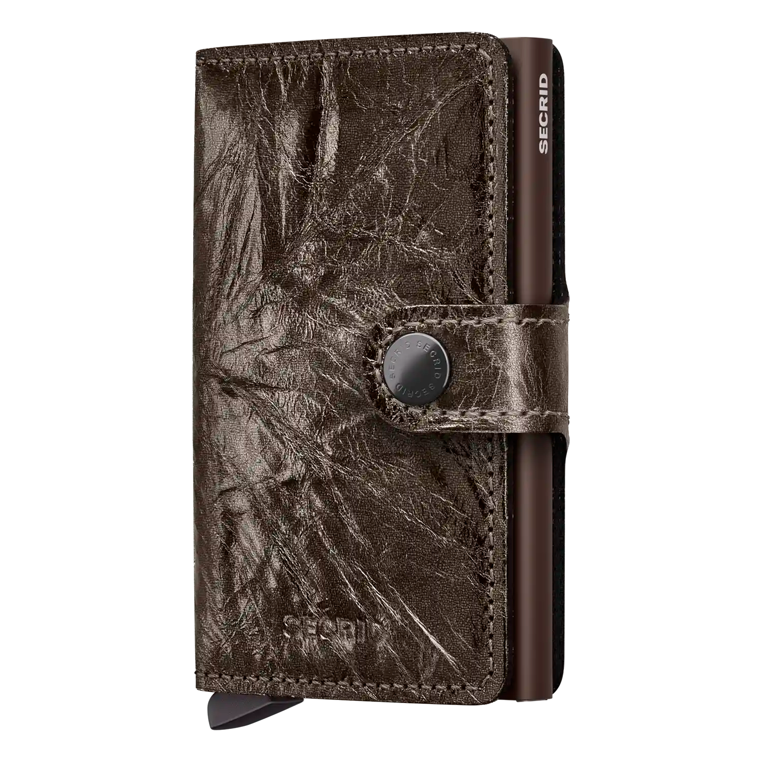 Secrid Miniwallet Crunch 10 cm Bronze - Kompakte Geldbörse mit RFID-Schutz und Crunch-Leder