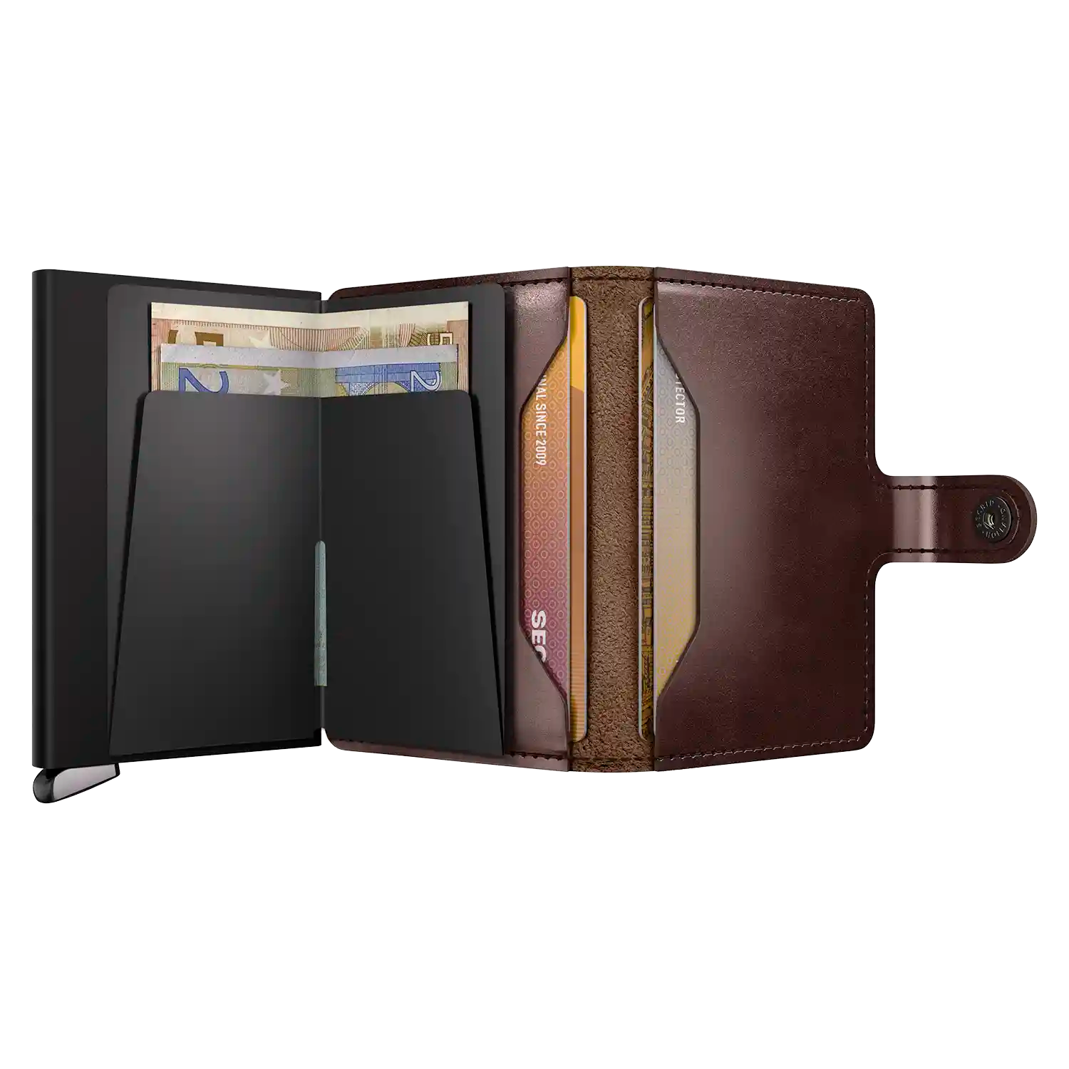 Secrid Miniwallet Dusk Premium Leder Dark Brown 10 cm für Karten und Bargeld
