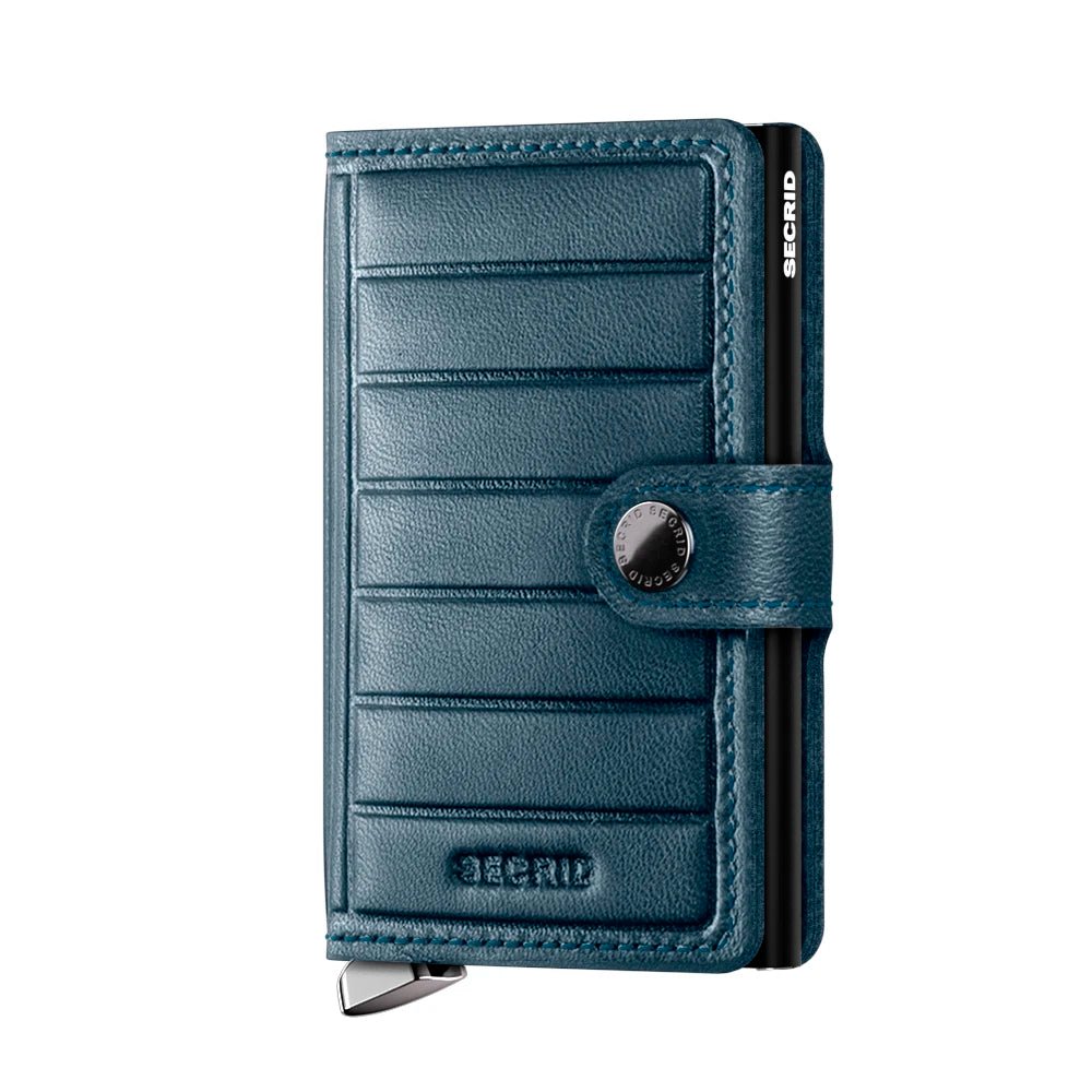 Secrid Premium Kollektion Miniwallet Emboss Lines 10 cm - Teal Secrid - koffer - direkt.de