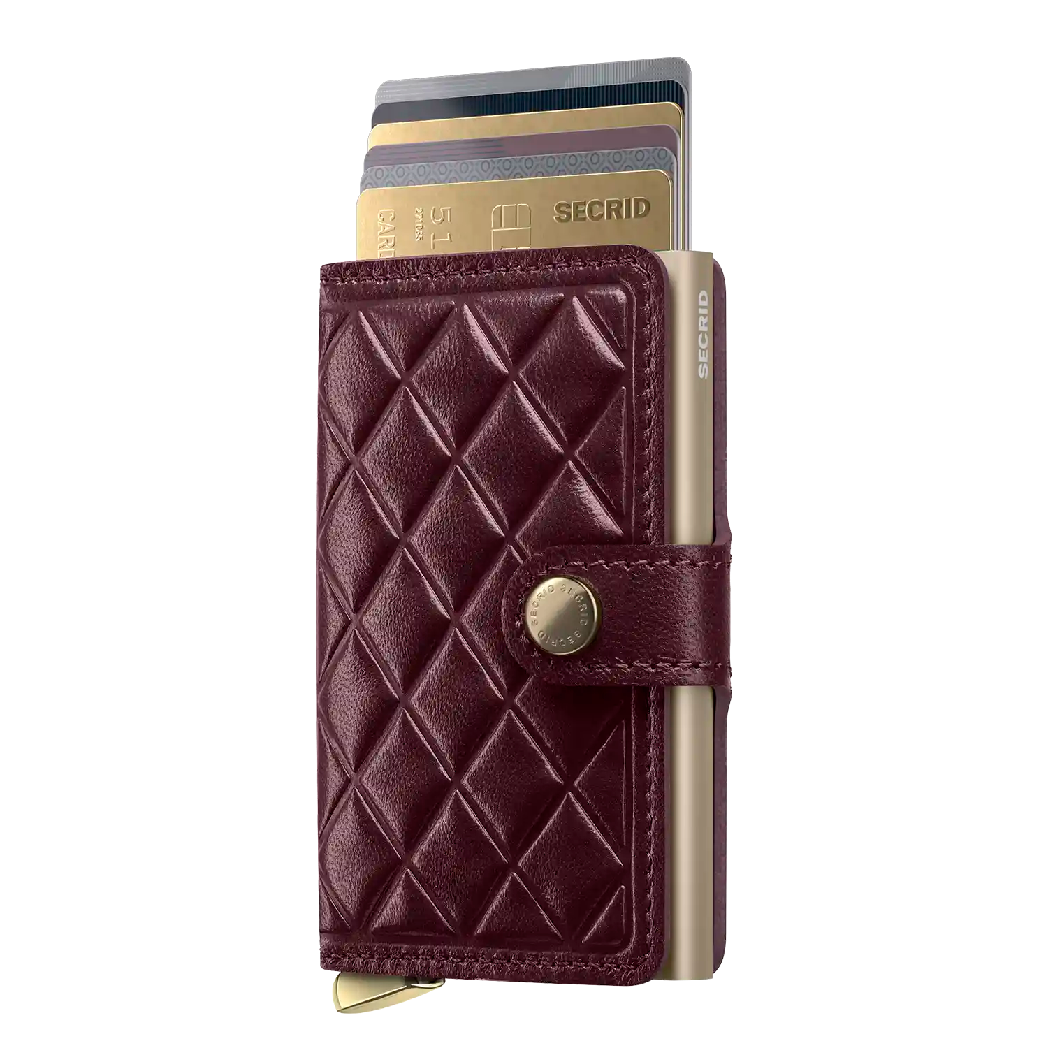 Secrid Miniwallet Emboss Diamond Bordeaux Premium Kollektion 10 cm Wallet aus geprägtem Leder