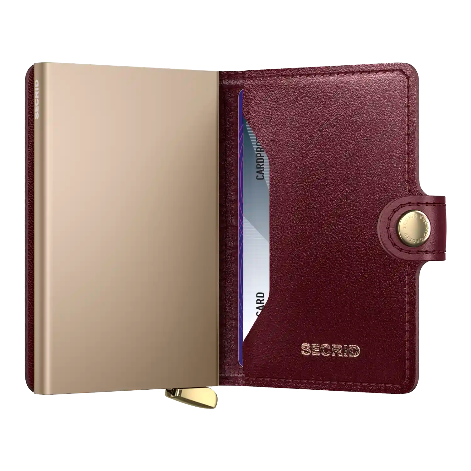 Innenansicht Secrid Premium Kollektion Miniwallet Emboss Diamond 10 cm Bordeaux mit Cardprotector