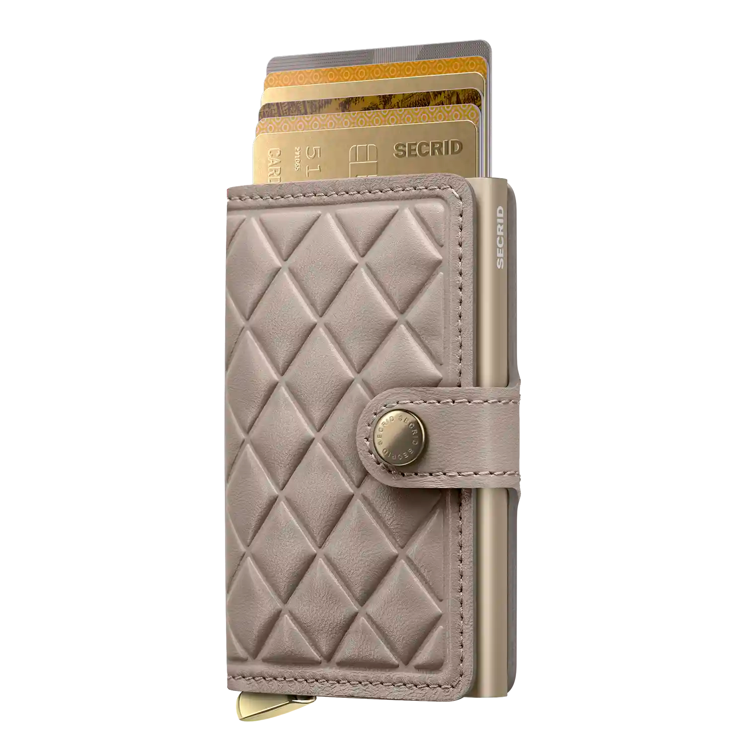 Secrid Miniwallet Emboss Diamond Chalk Premium Kollektion 10 cm Wallet aus geprägtem Leder