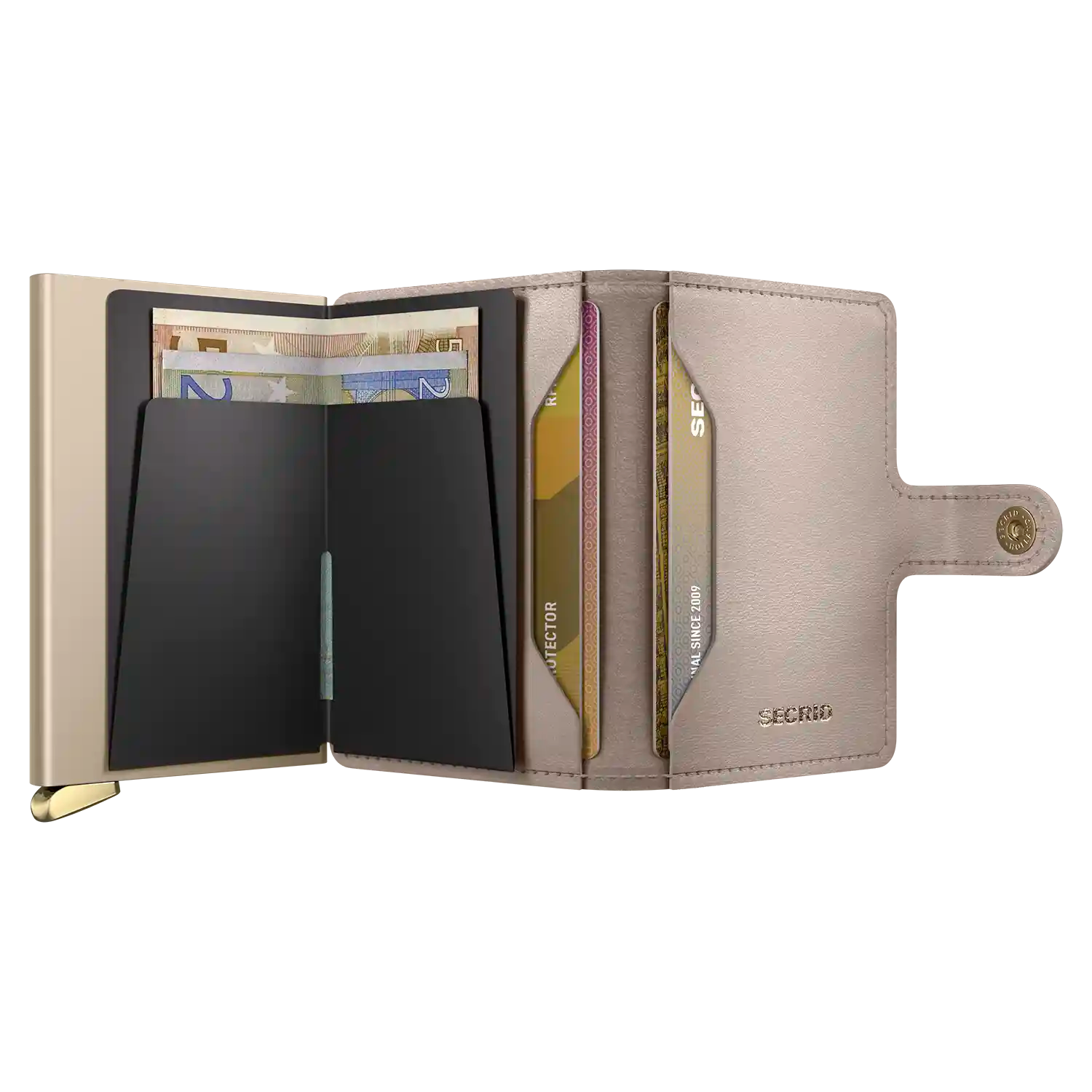 Secrid Miniwallet Emboss Diamond Premium Leder Chalk 10 cm Wallet für Karten und Bargeld