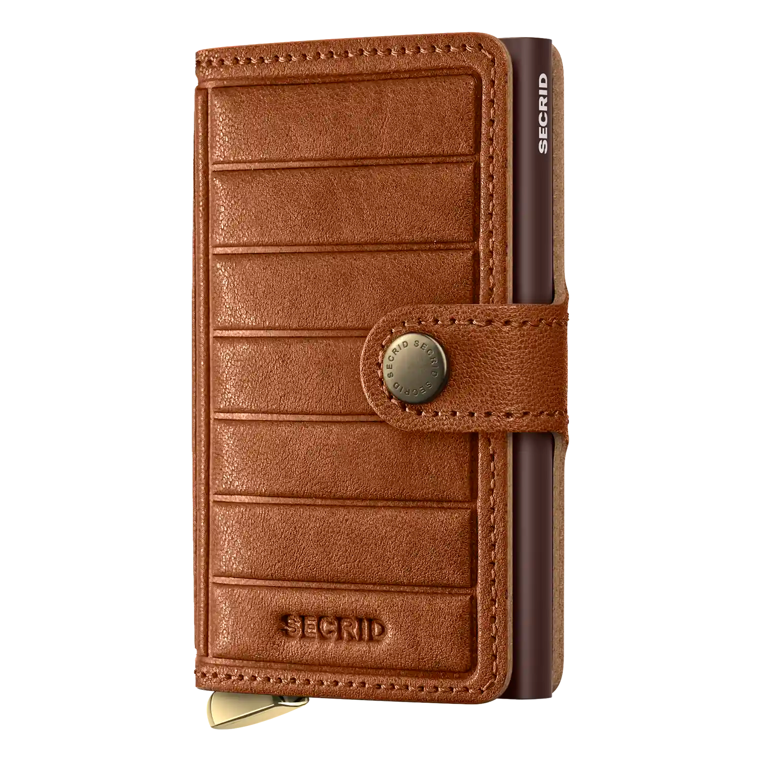 Secrid Premium Kollektion Miniwallet Emboss Lines 10 cm - Cognac+