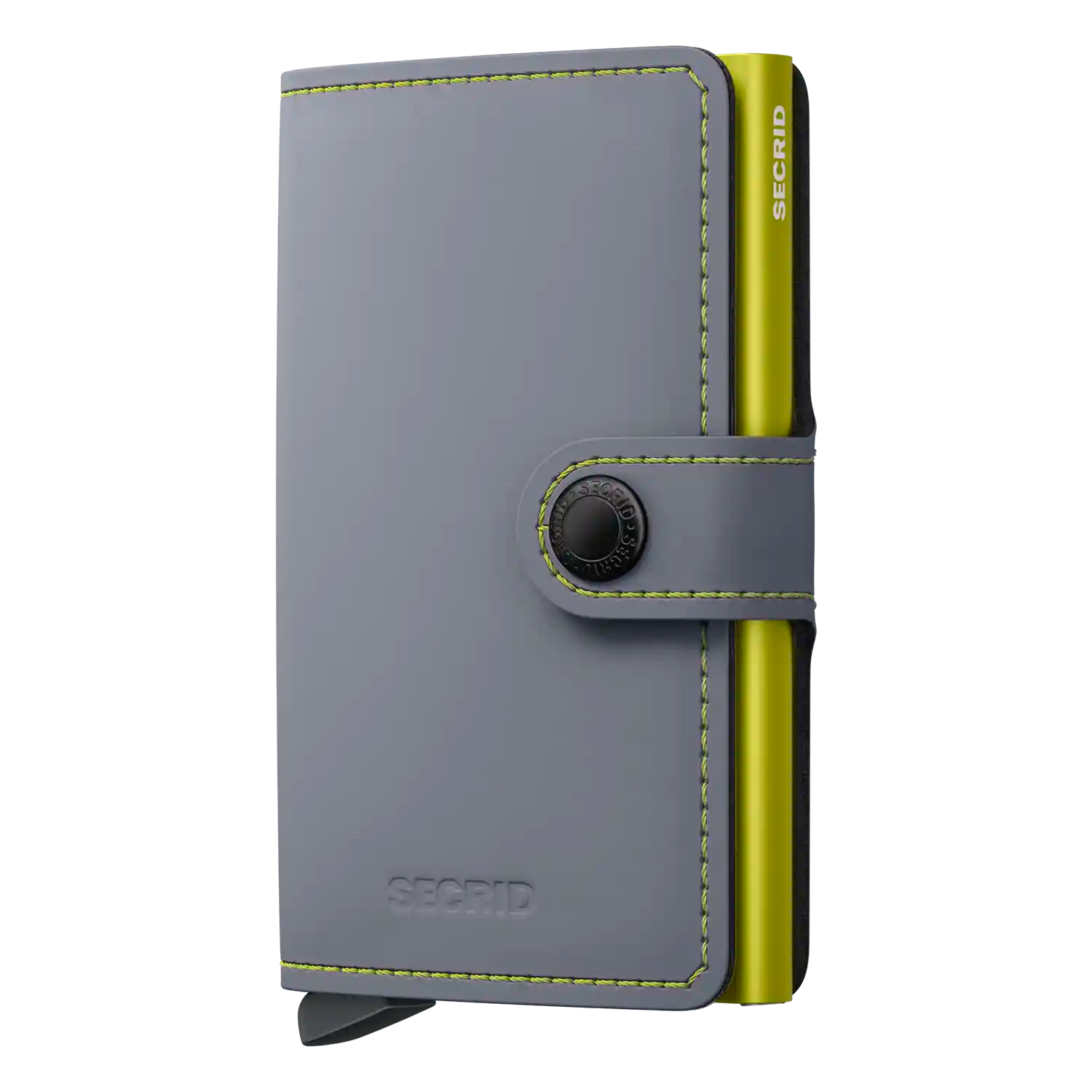 Secrid Miniwallet Matte 10 cm Grey-Lime - Kompakte Geldbörse mit RFID-Schutz in Grau-Lime