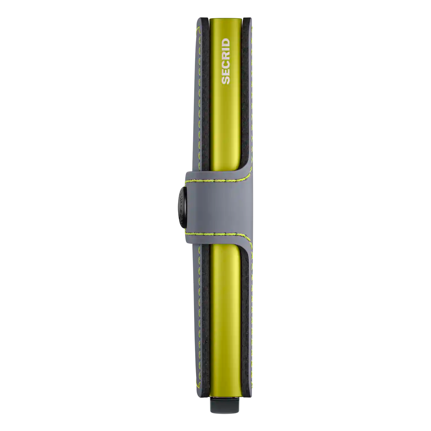 Secrid Miniwallet 10 cm Grey-Lime - Schlankes Design für Karten, Münzen und Scheine