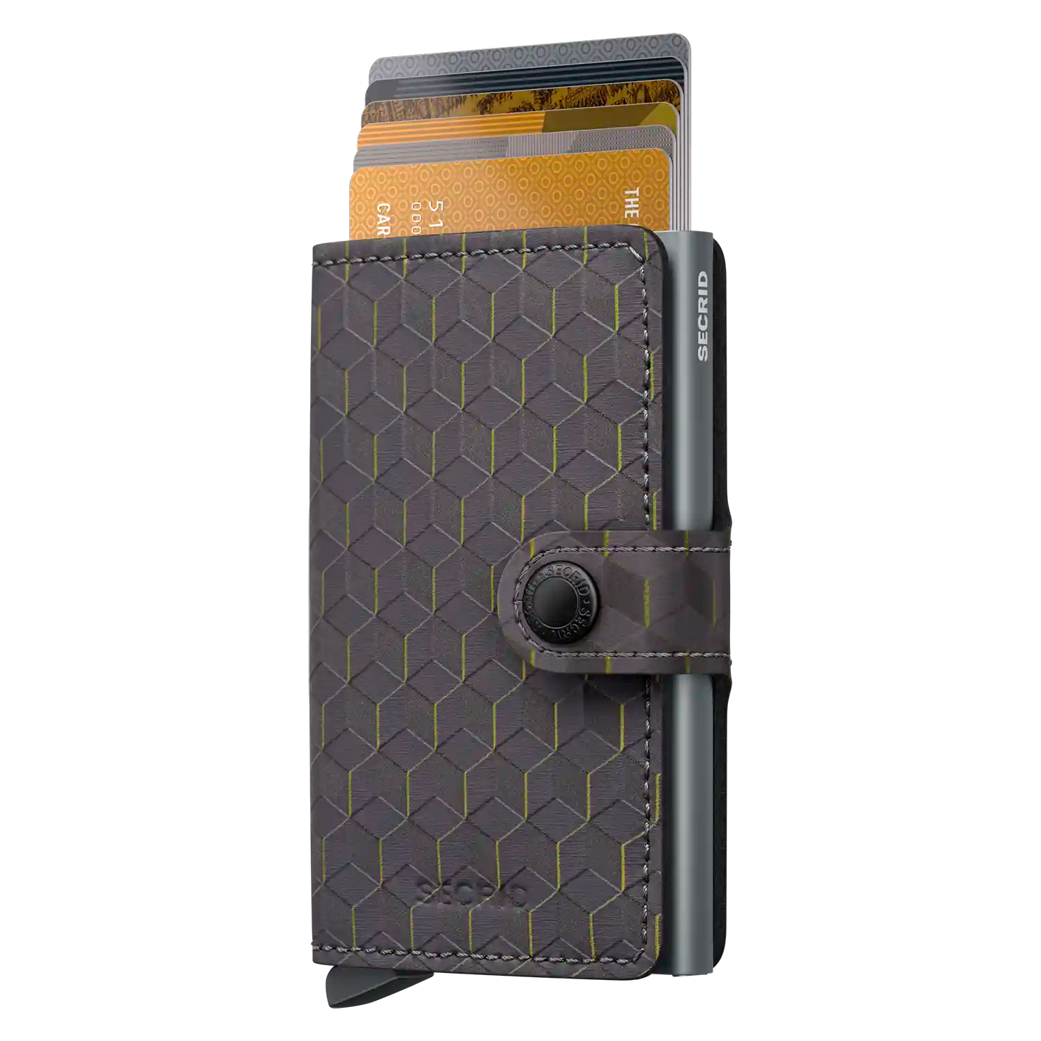 Secrid Wallets Miniwallet Optical 10 cm in Grey-Yellow - Zweifarbiges Design mit optischem Muster