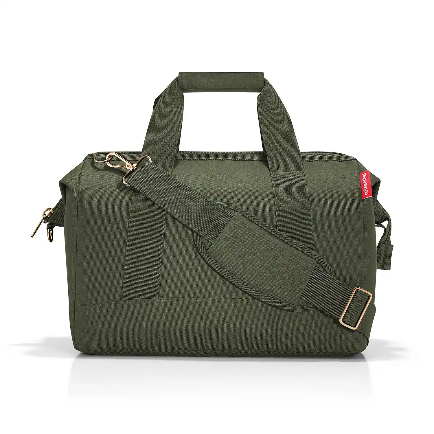 Rückansicht Reisenthel Allrounder M Reisetasche Forest Gold – praktische Tasche mit Reißverschluss