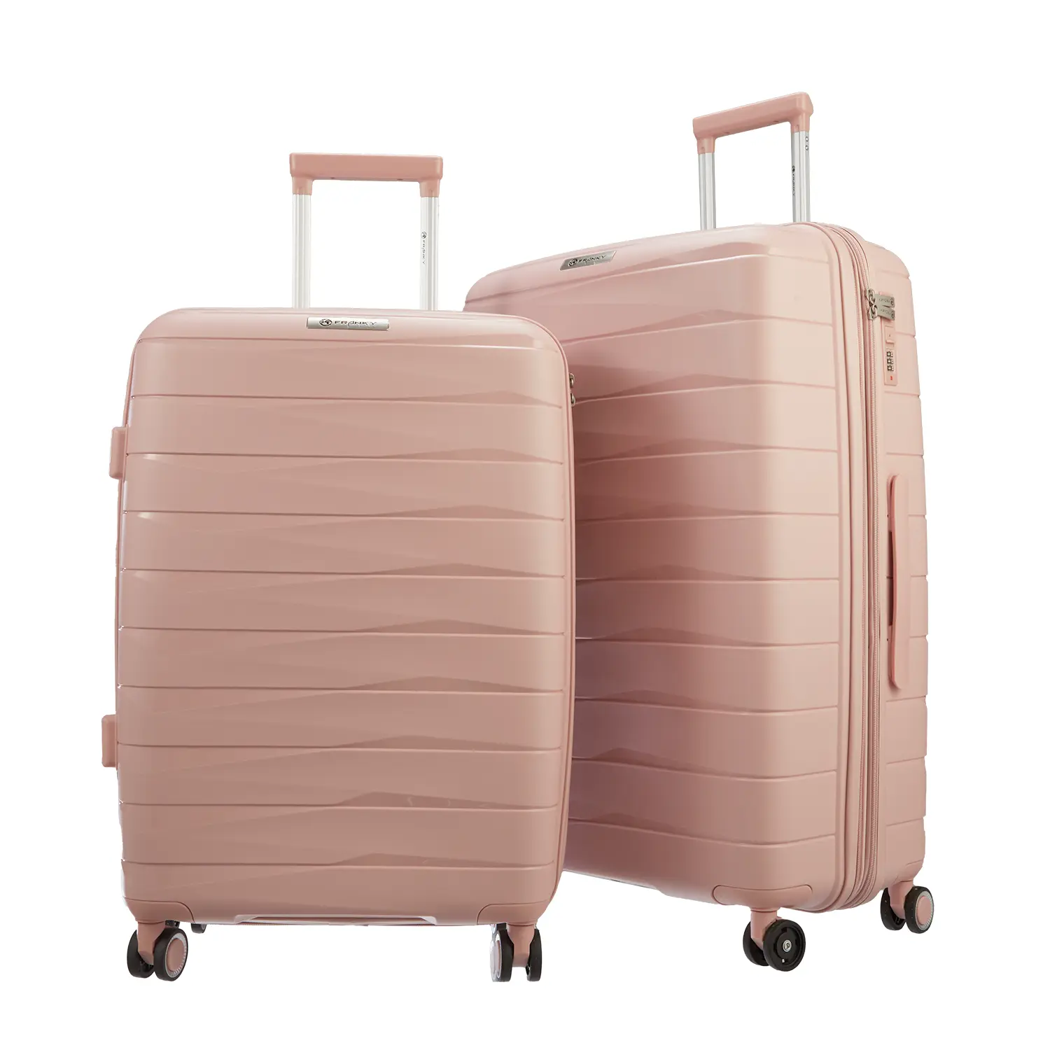 koffer-direkt.de PP16 4-Rollen Trolley Set M/L - Light Pink