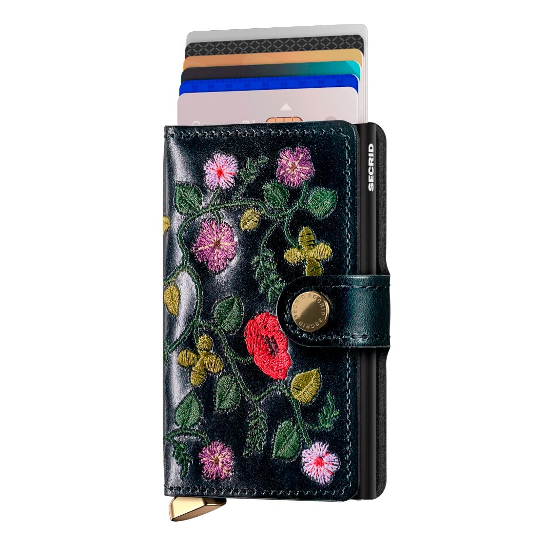 Secrid Premium Kollektion Miniwallet Stitch Floral 10 cm - Black Secrid - koffer - direkt.de