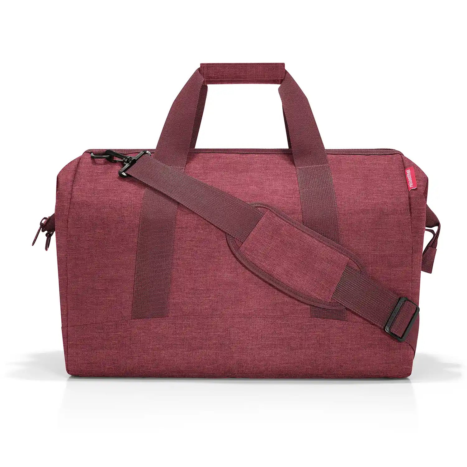 Rückansicht Reisenthel Allrounder L Reisetasche Twist Maroon – geräumige Tasche mit Reißverschluss und klarer Form