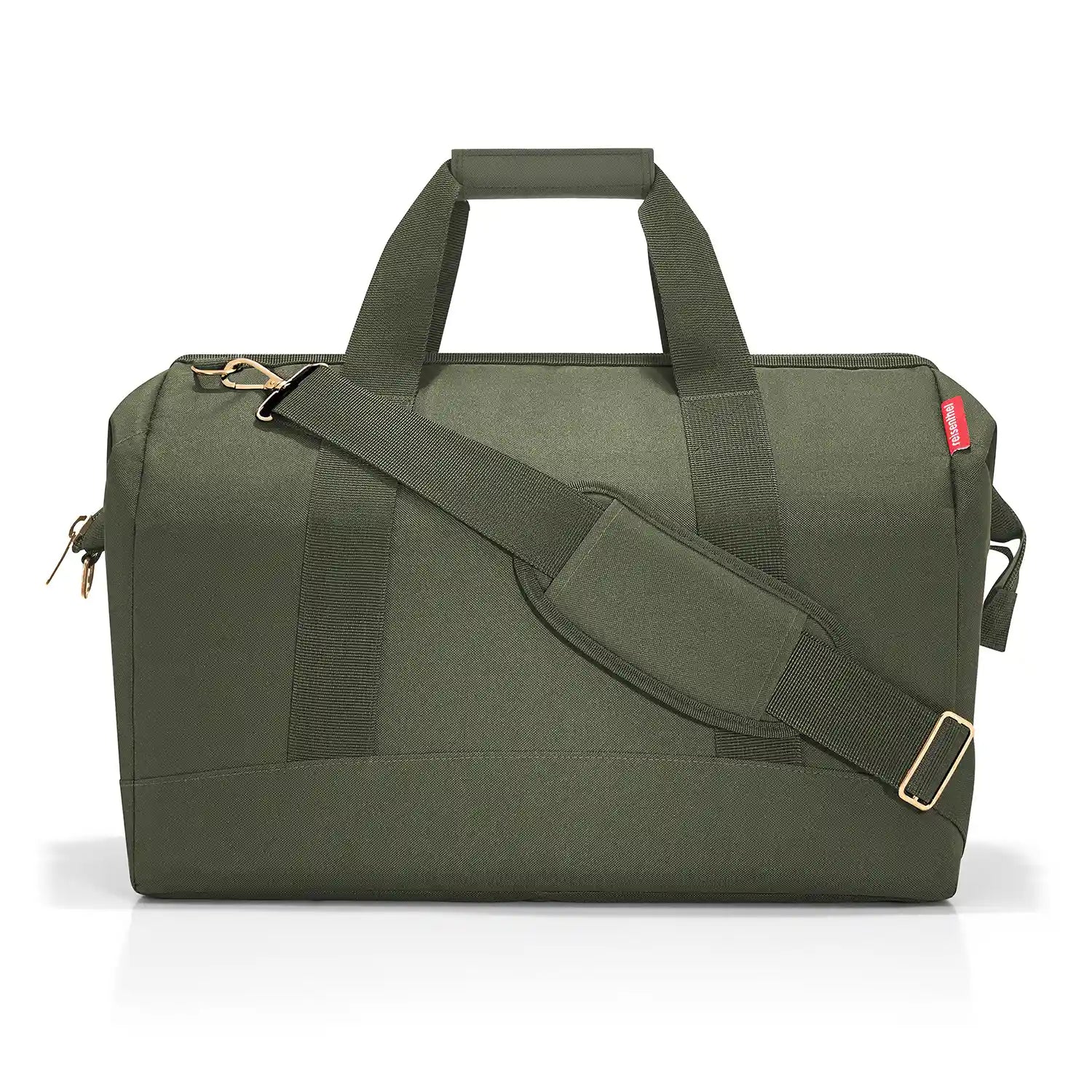 Rückansicht Reisenthel Allrounder L Reisetasche Forest Gold – geräumige Tasche mit Reißverschluss