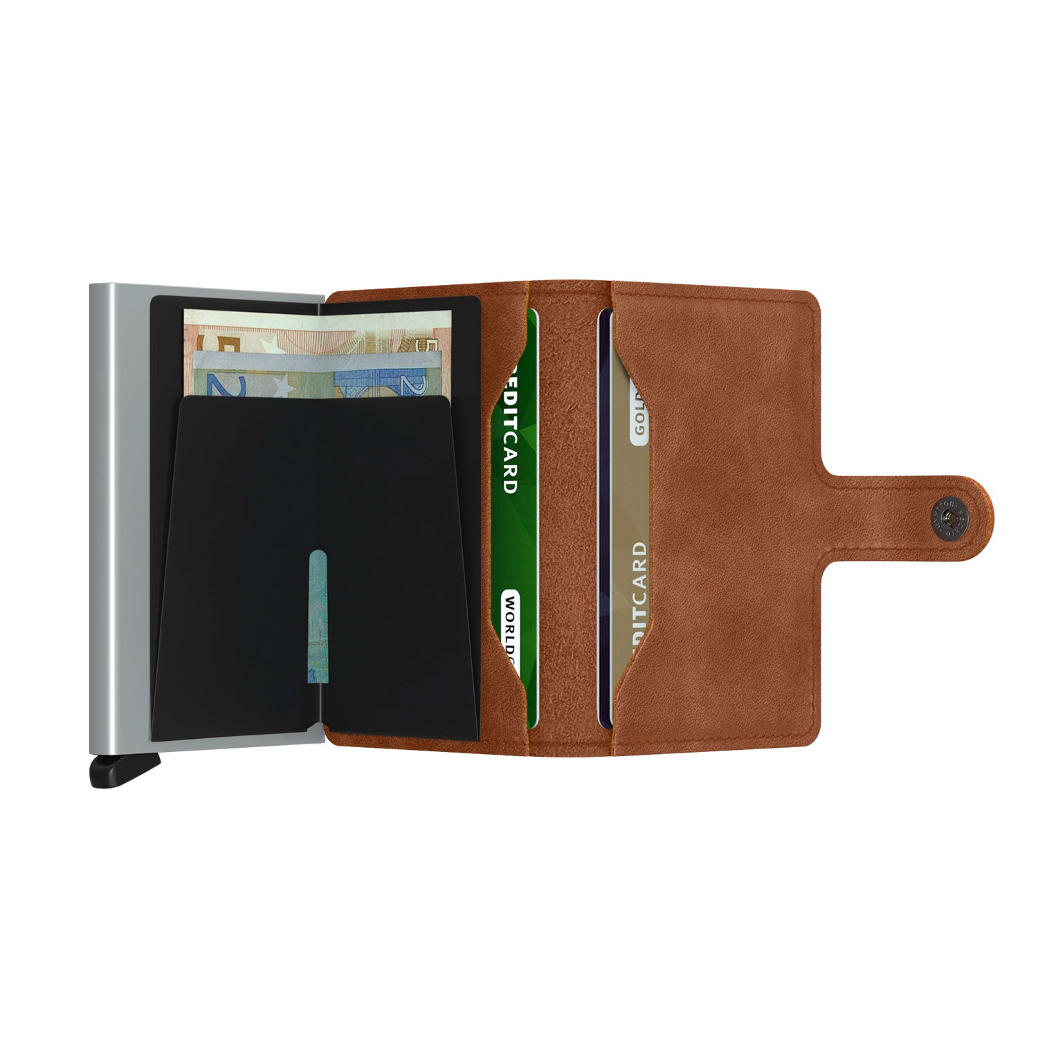 Secrid Wallets Miniwallet Vintage 10 cm - cognac silver