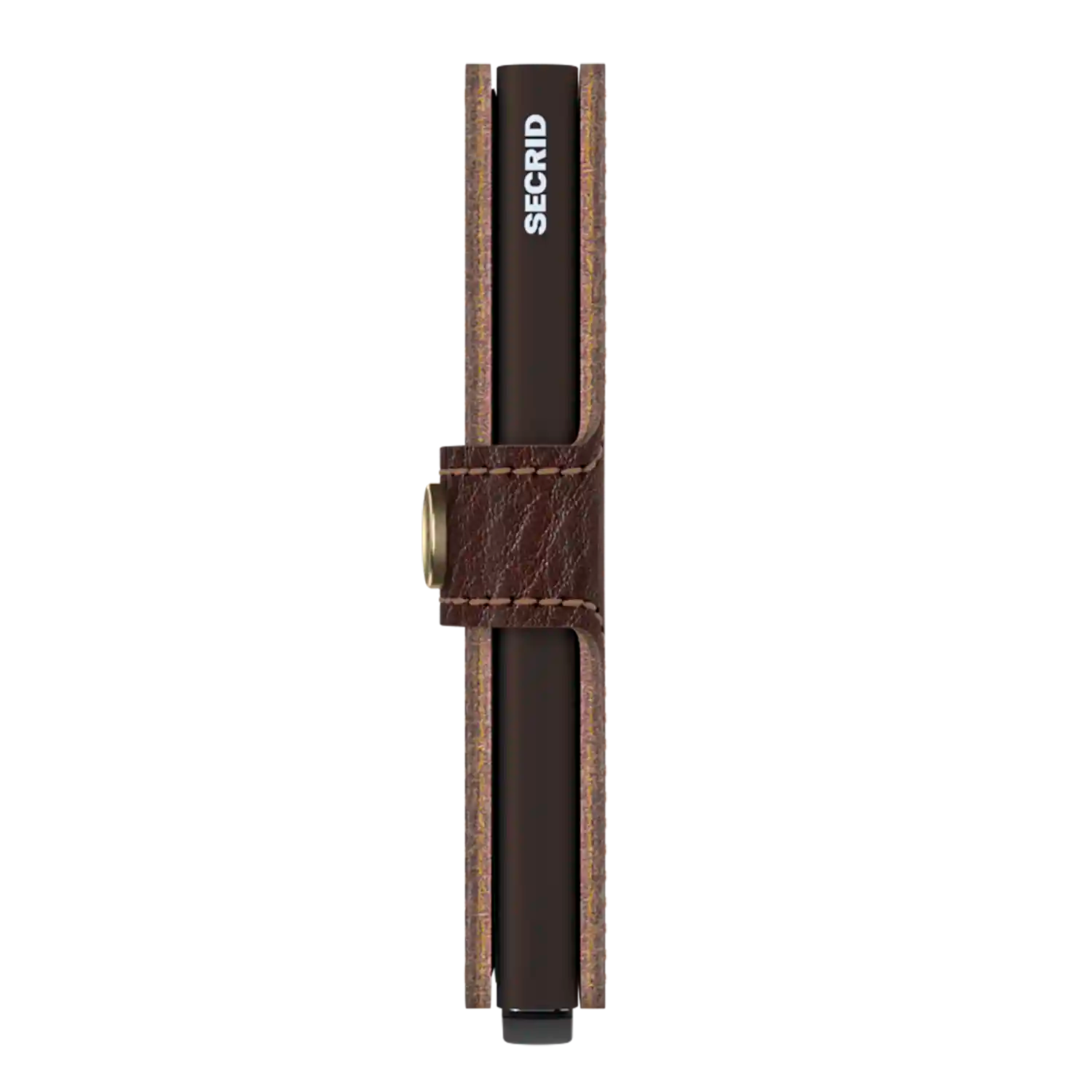 Secrid Miniwallet Espresso-Brown Seitenprofil - Schlanke 10cm Geldbörse