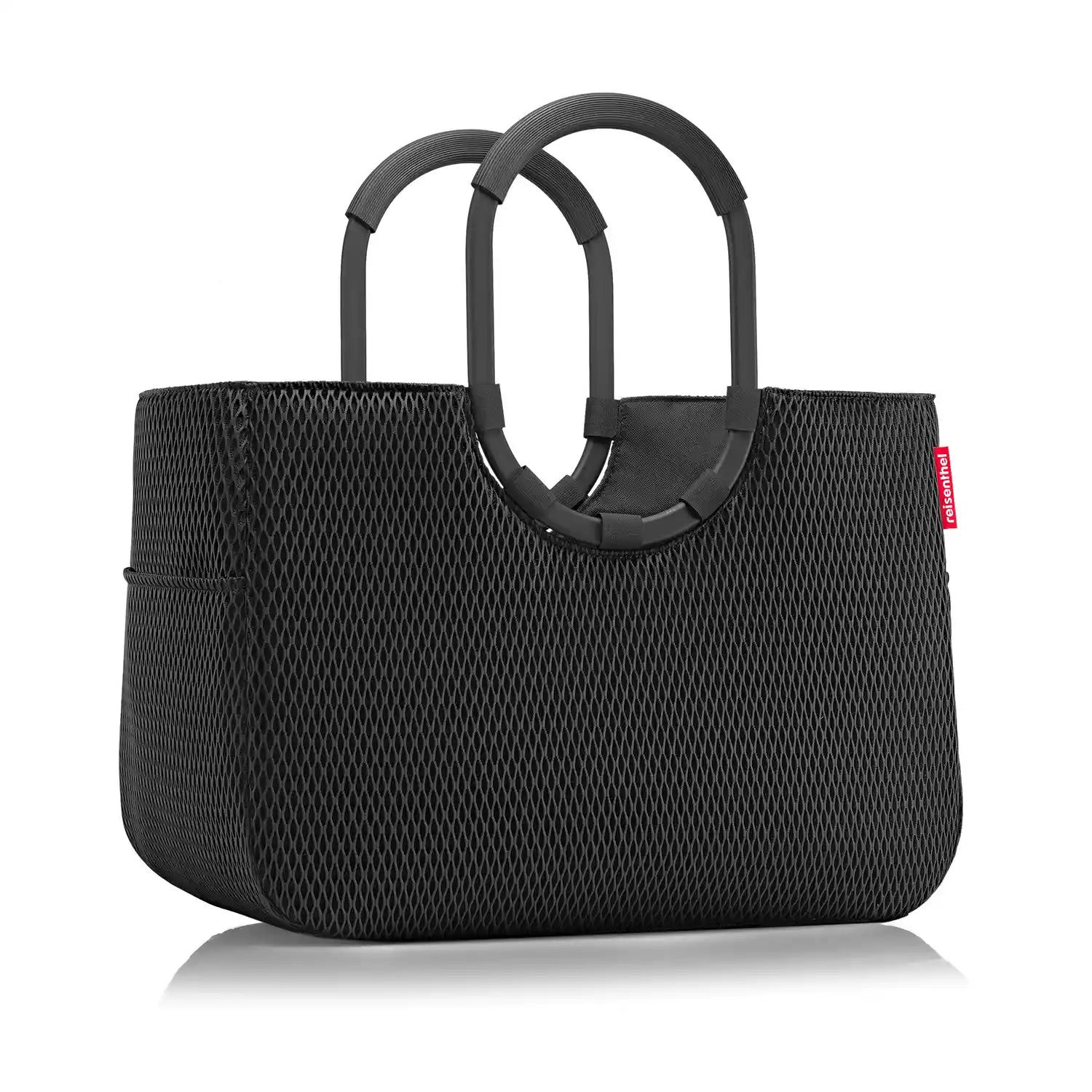 Reisenthel Loopshopper L Einkaufsshopper 46 cm in Schwarz Mesh mit stabilen Henkeln