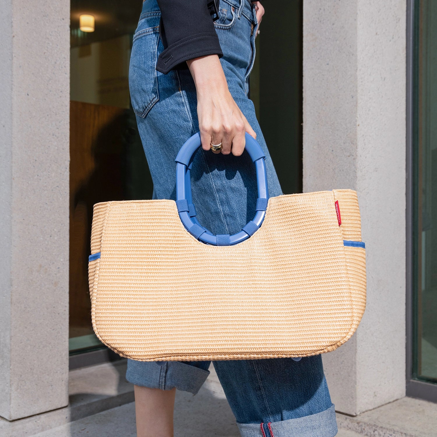 Reisenthel Shopping Loopshopper M Einkaufsshopper 40 cm - Frame Raffia Blue